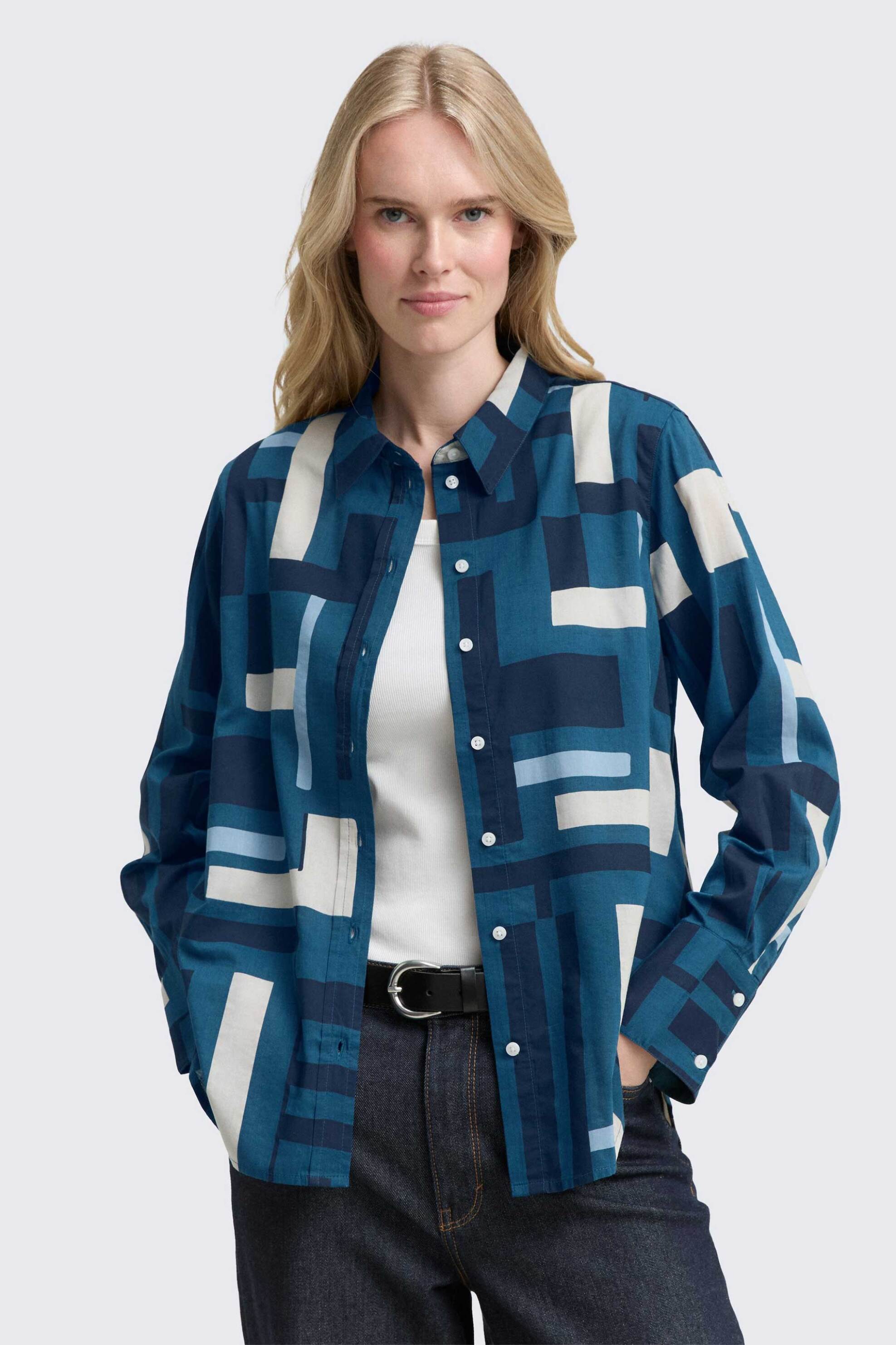 Tom Tailor γυναικείο πουκάμισο με all-over σχέδιο Regular Fit