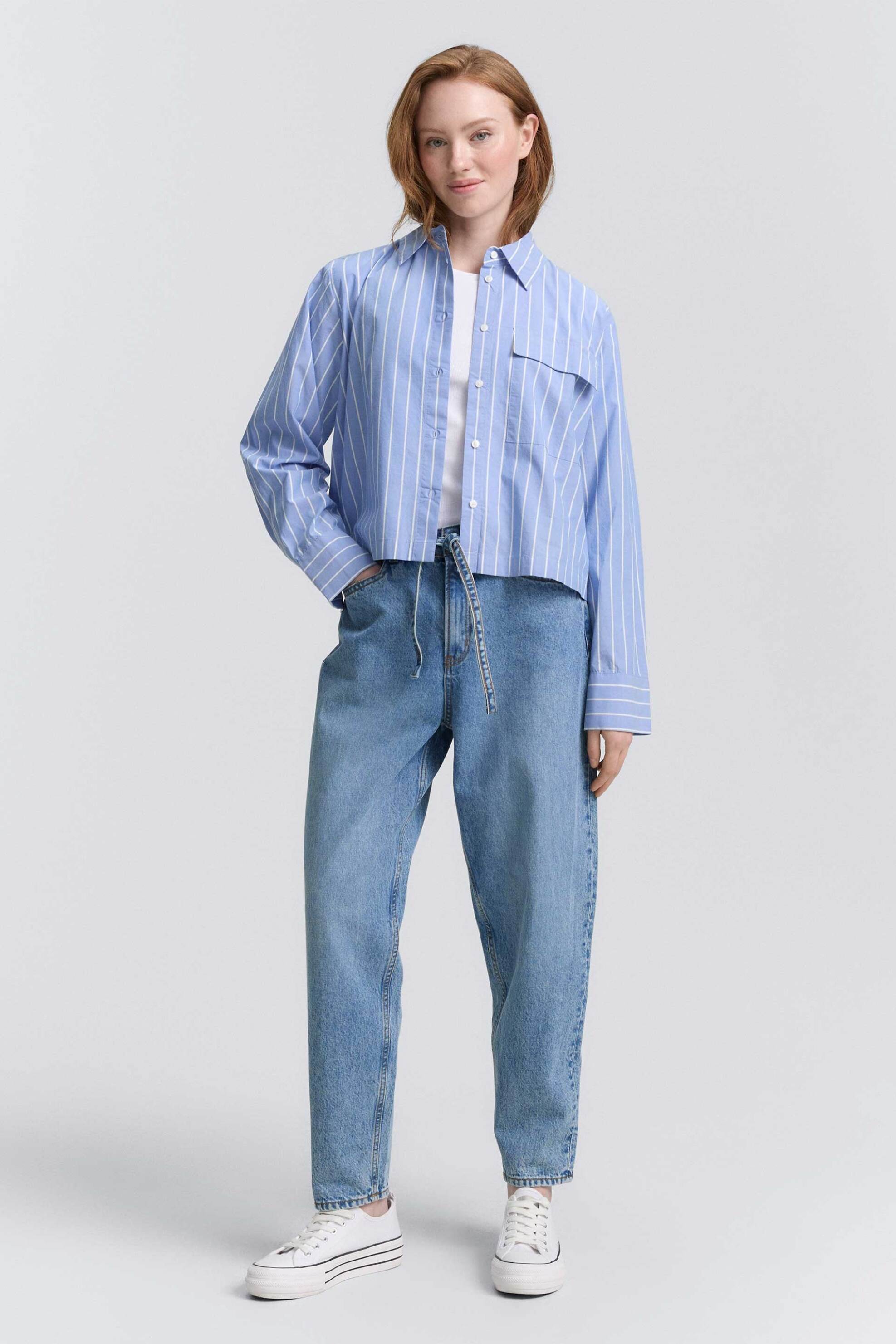 Tom Tailor γυναικείο τζιν παντελόνι με barrel leg - 1048105 Denim Blue