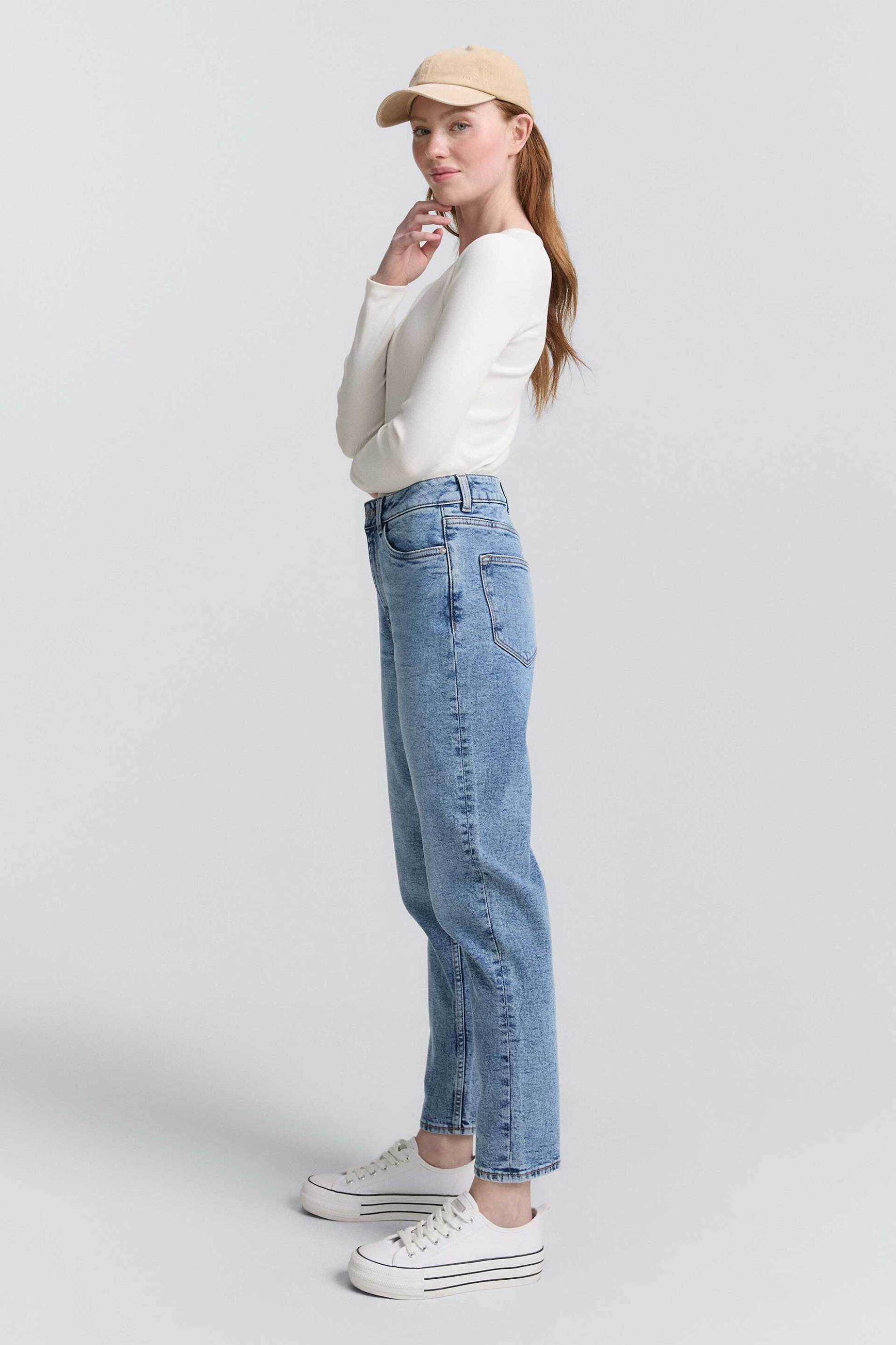 Tom Tailor γυναικείο ψηλόμεσο τζιν παντελόνι πεντάτσεπο Mom Fit