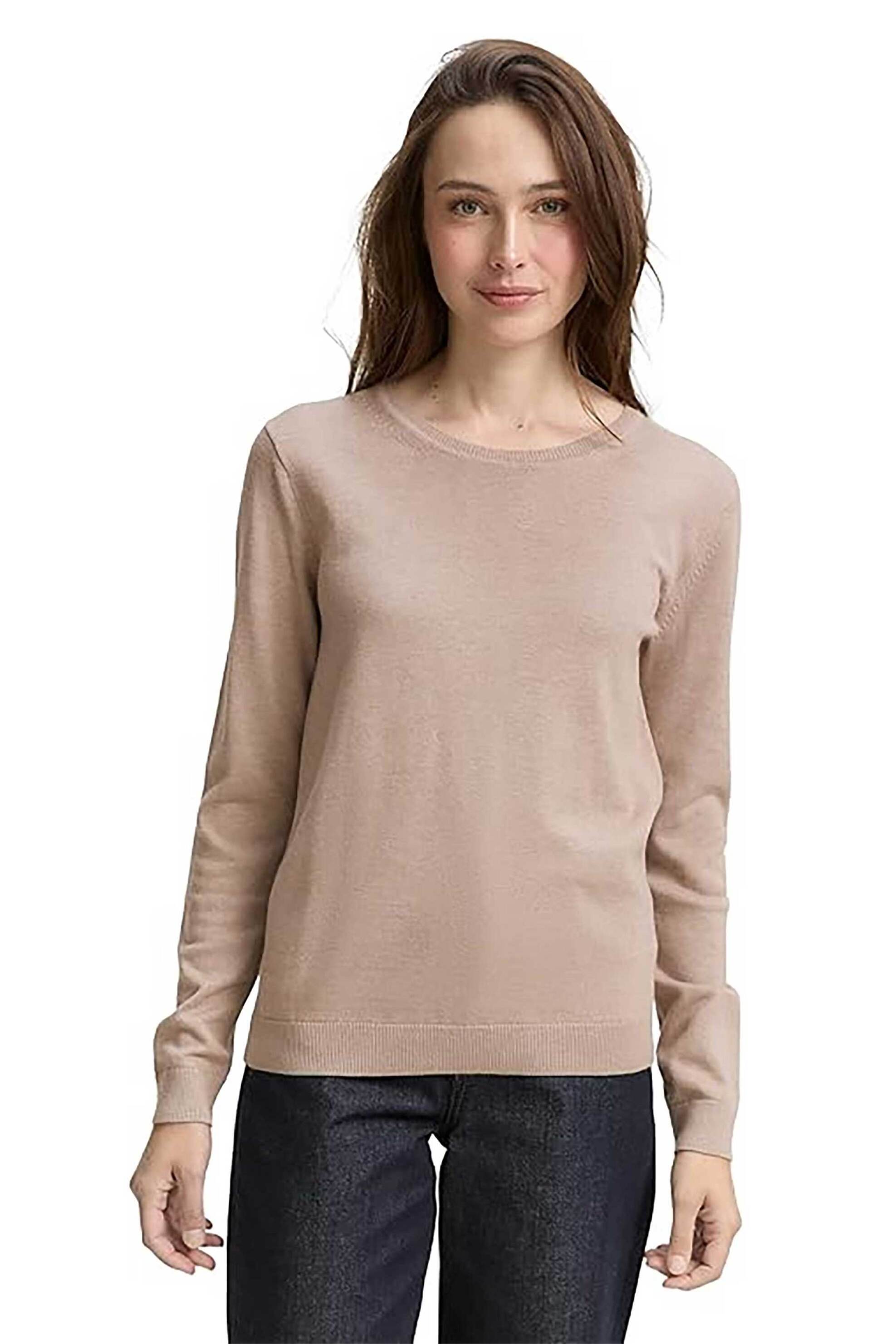 Tom Tailor γυναικείο πουλόβερ Regular Fit - 1048313 Μπεζ