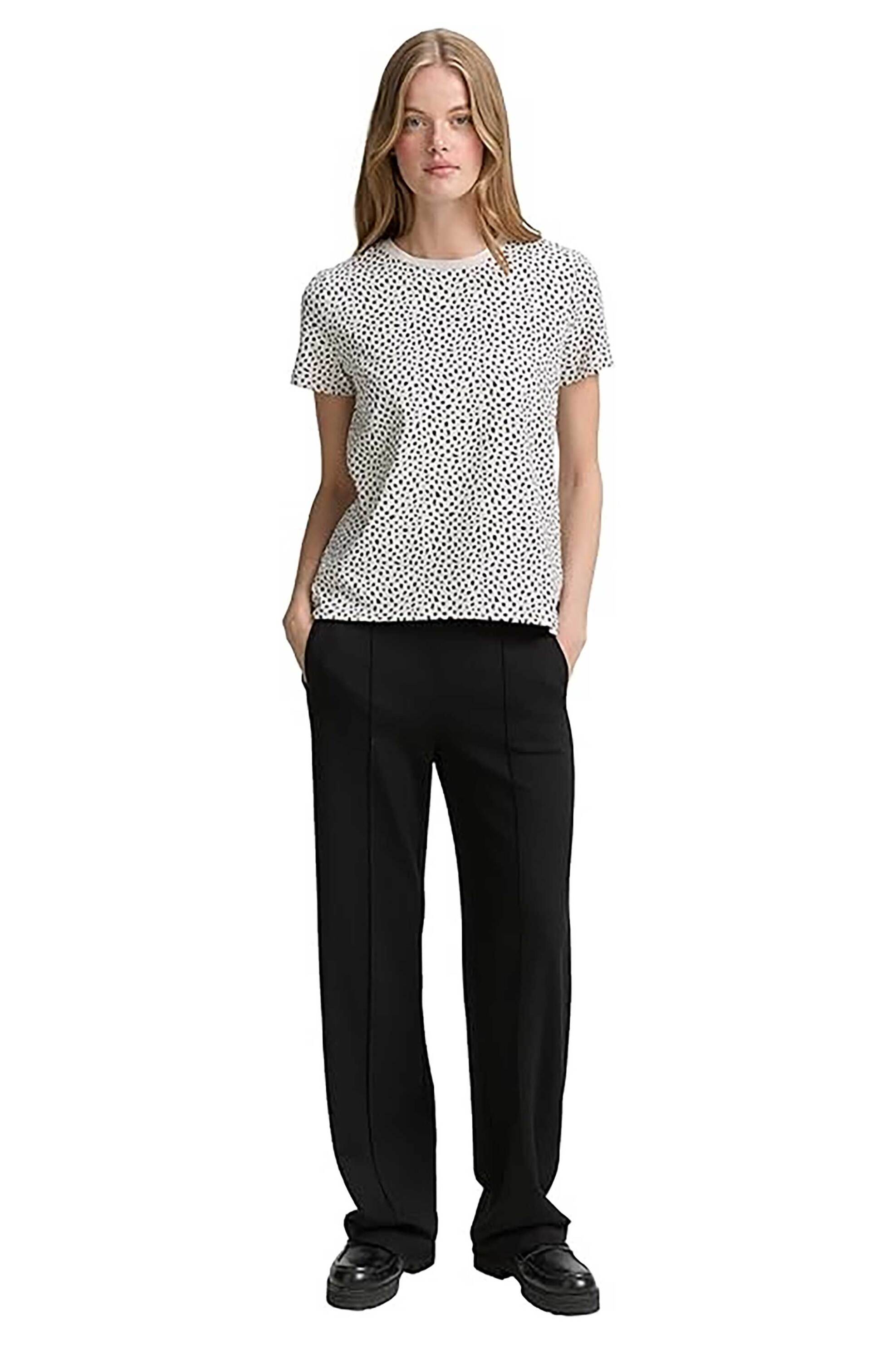 Tom Tailor γυναικείο T-shirt με all-over print Loose Fit - 1048332 Μπεζ