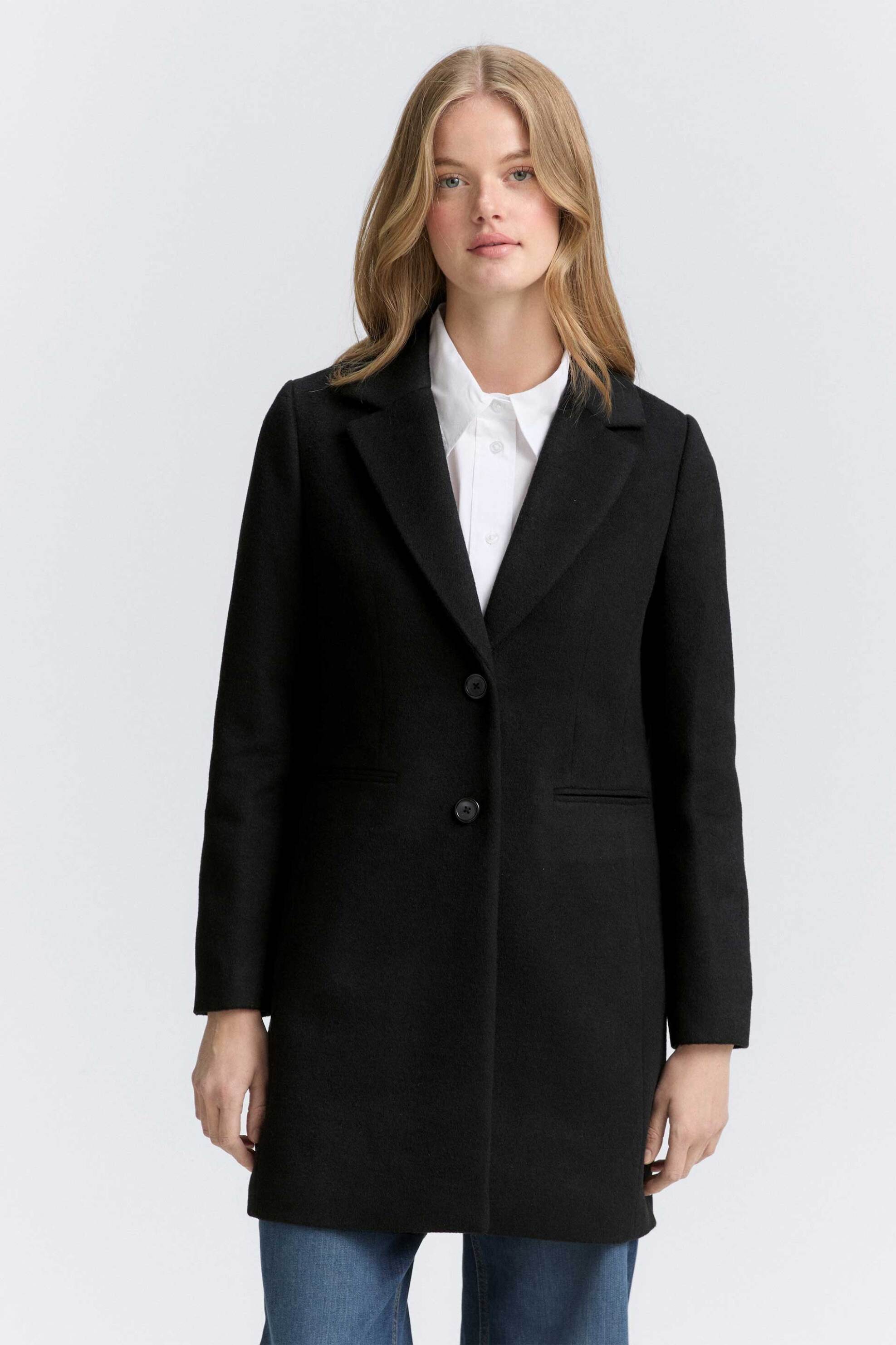 Tom Tailor γυναικείο παλτό μονόχρωμο - 1046689 Μαύρο