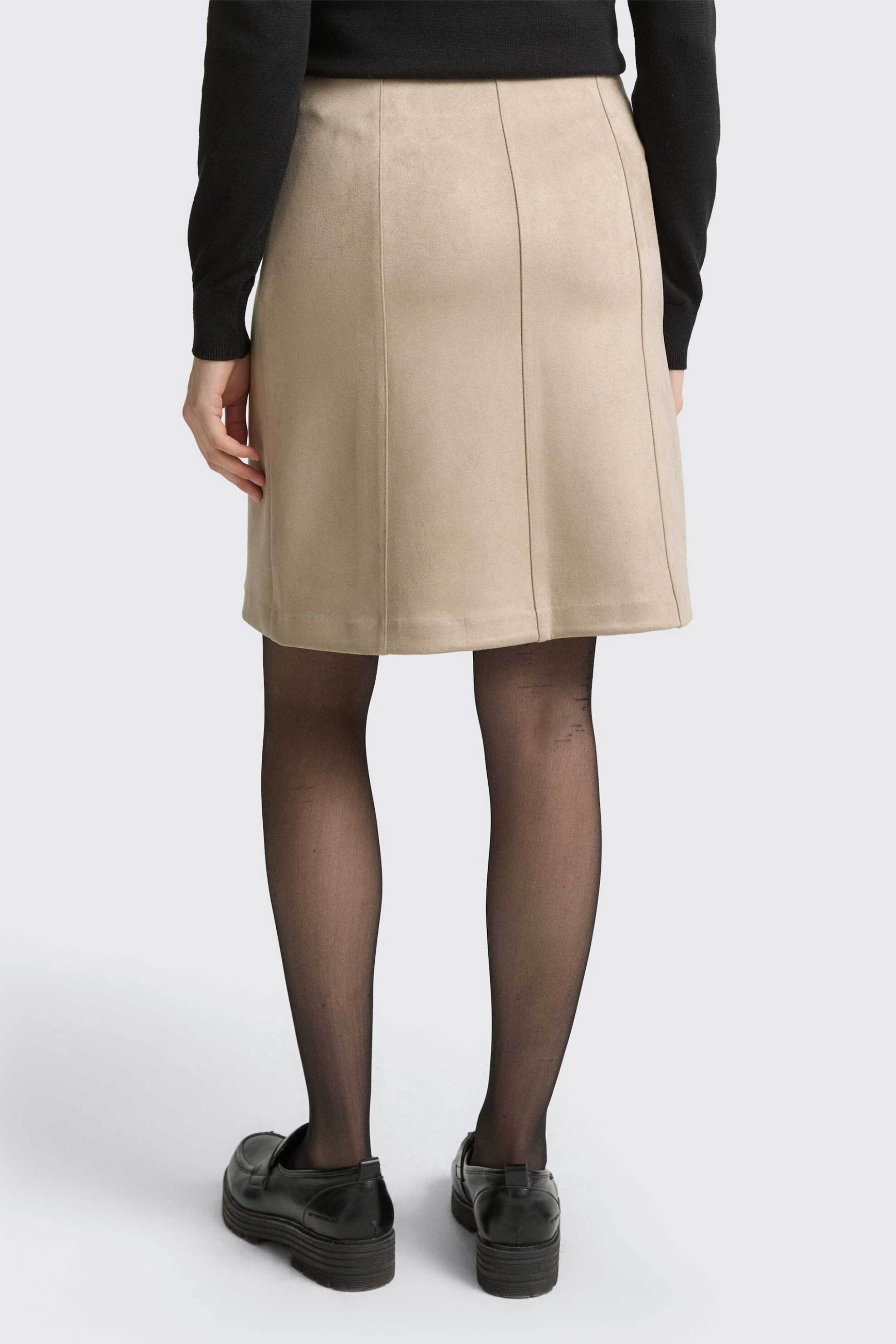 Tom Tailor γυναικεία mini φούστα μονόχρωμη με suede υφή - 1047636 Μπεζ φωτογραφία