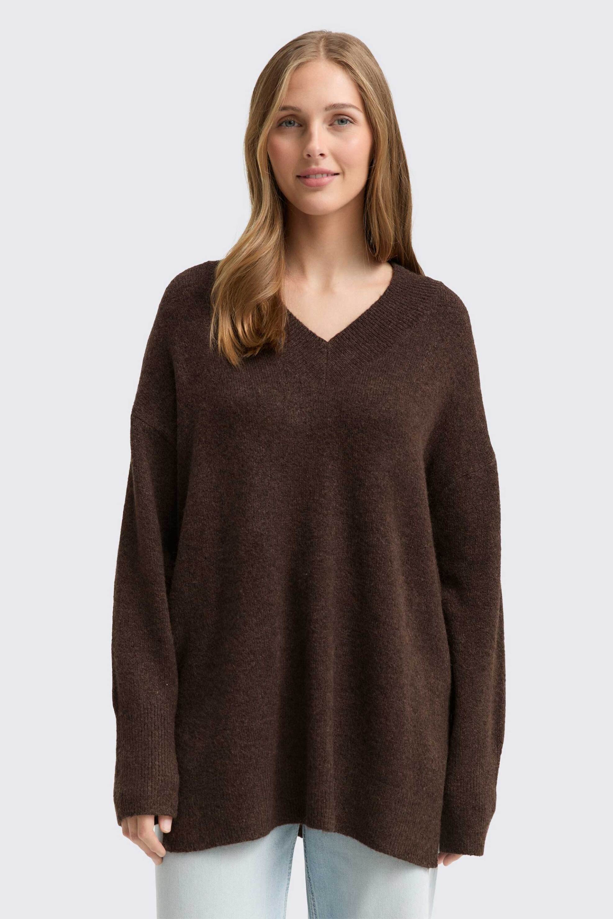 Tom Tailor γυναικείο πουλόβερ oversized - 1047905 Καφέ