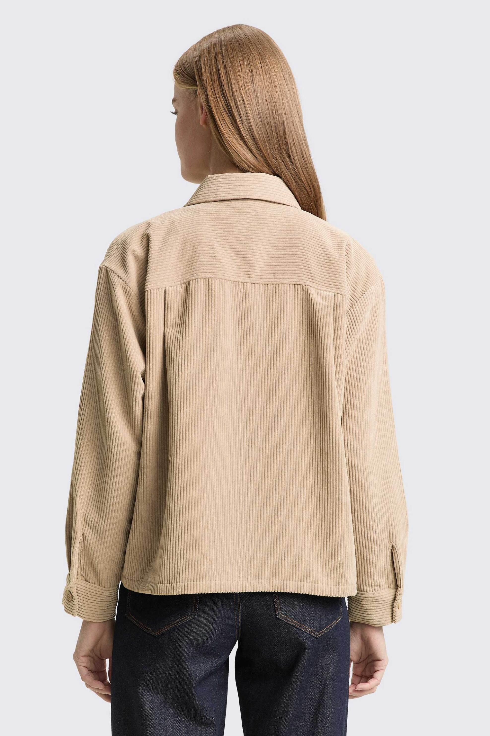 Tom Tailor γυναικείο overshirt μονόχρωμο Oversized Fit - 1048288 Μπεζ φωτογραφία