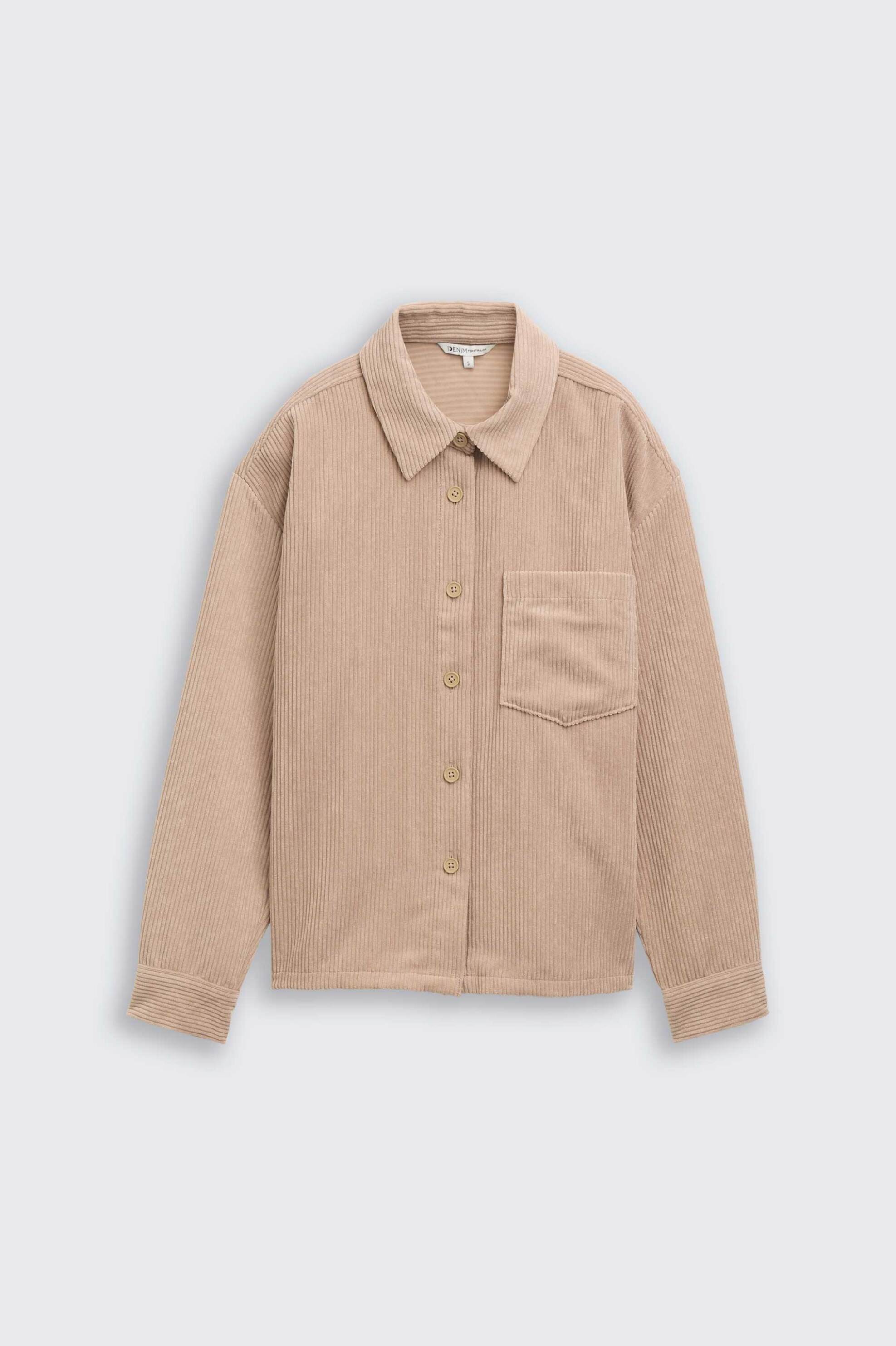 Tom Tailor γυναικείο overshirt μονόχρωμο Oversized Fit - 1048288 Μπεζ φωτογραφία