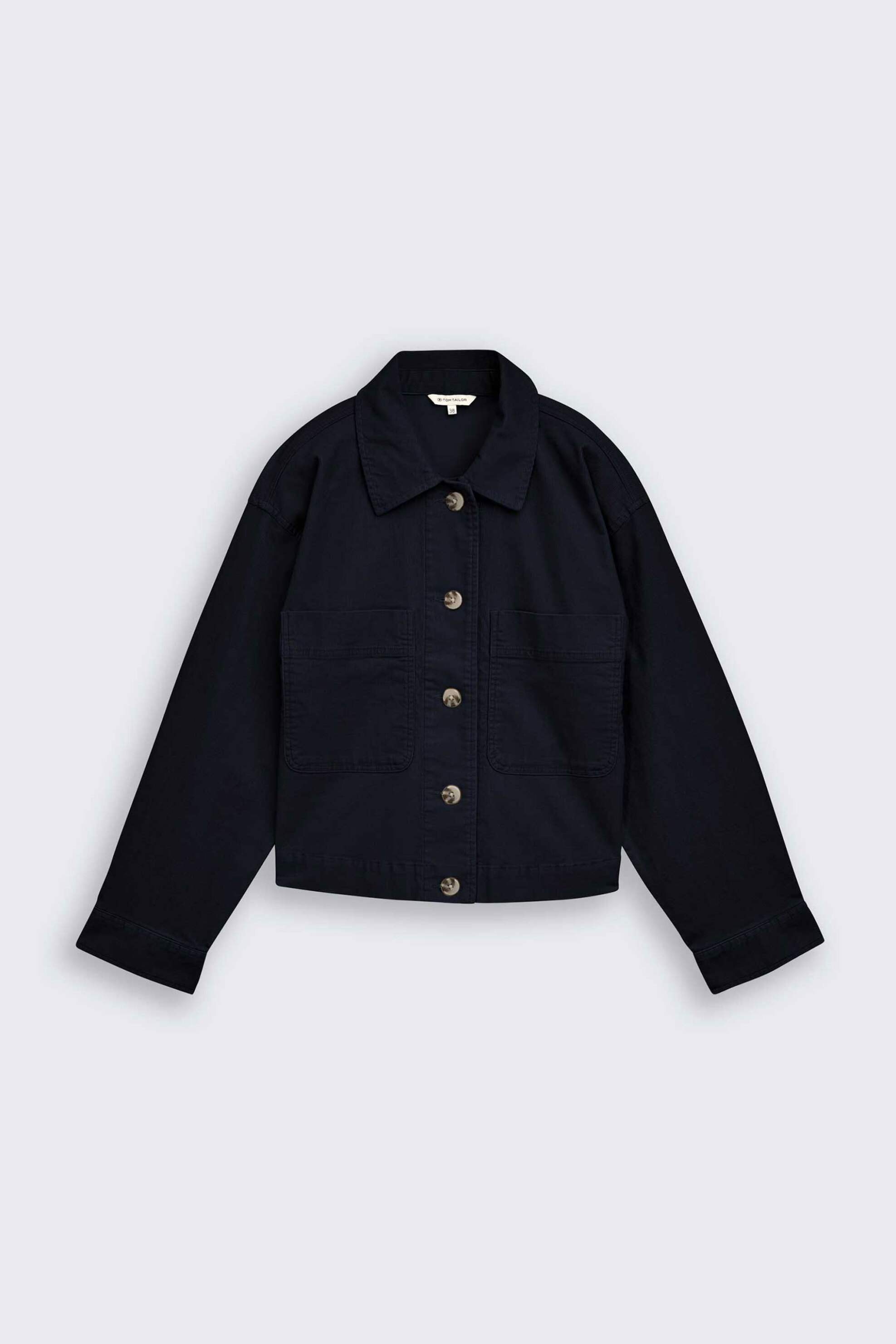 Tom Tailor γυναικείο overshirt μονόχρωμο Oversized Fit - 1048325 Μπλε Navy φωτογραφία