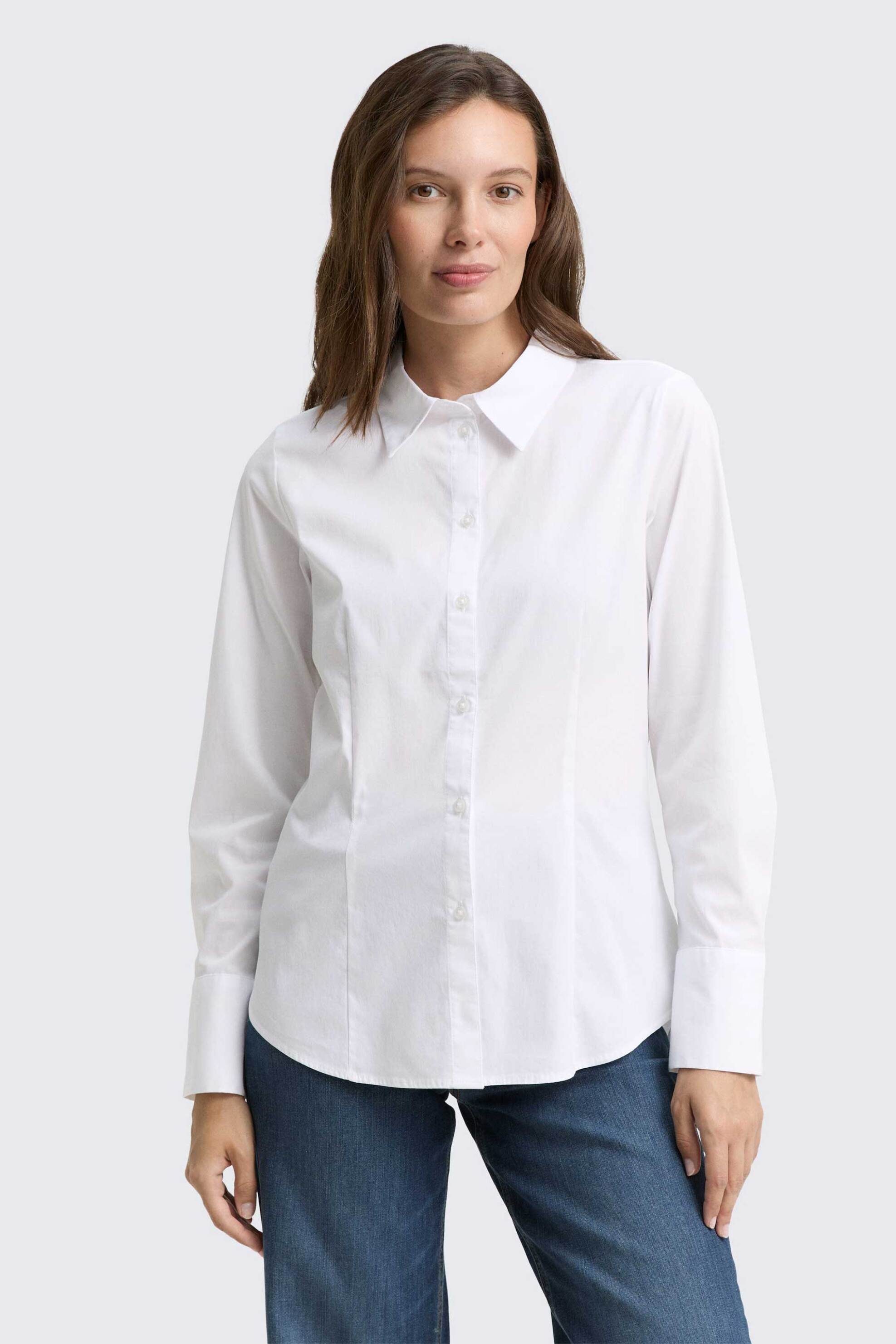 Tom Tailor γυναικείο πουκάμισο μονόχρωμο - 1048370 Λευκό