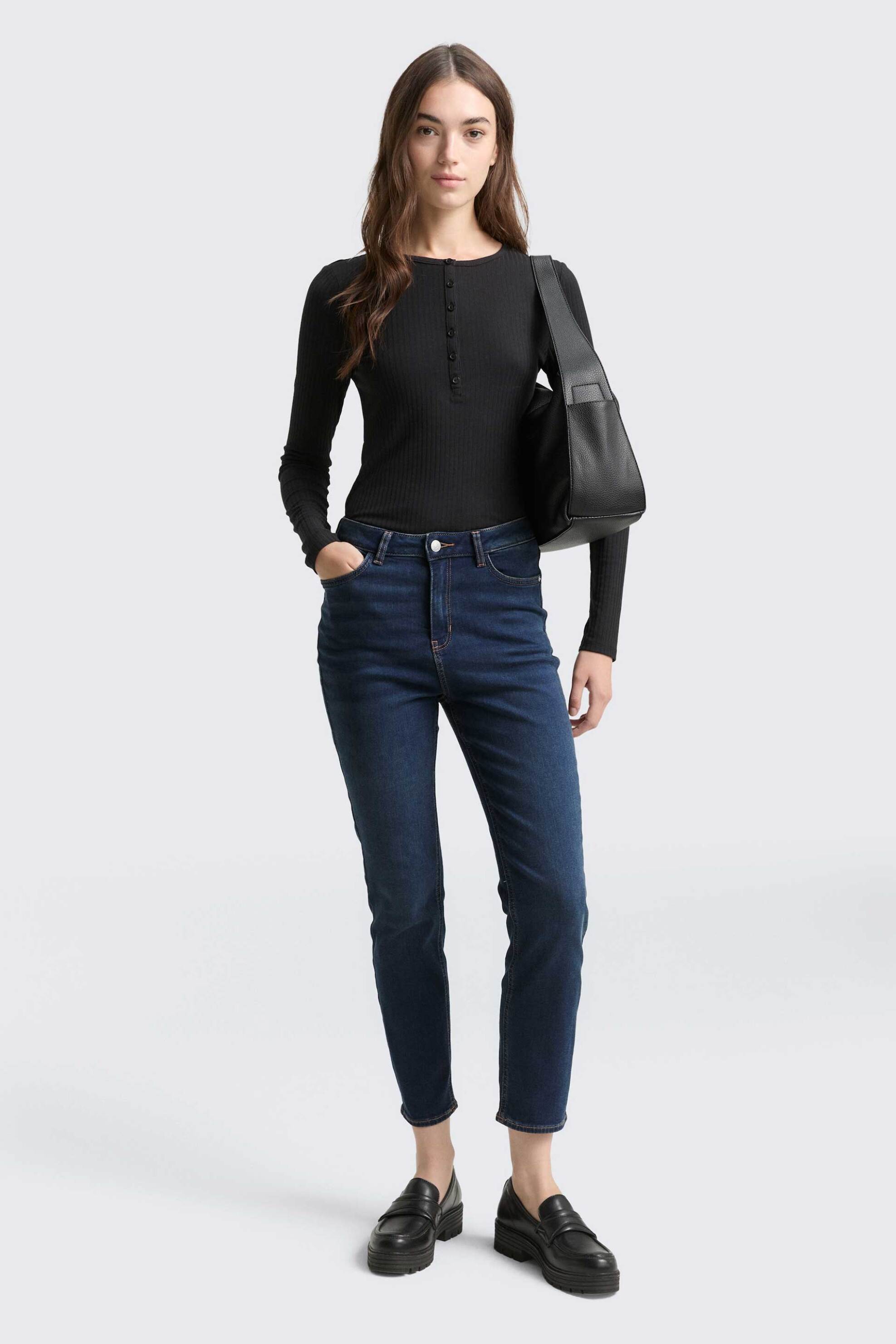 Tom Tailor γυναικείο τζιν παντελόνι πεντάτσεπο Slim Fit - 1048907 Denim Blue Σκούρο