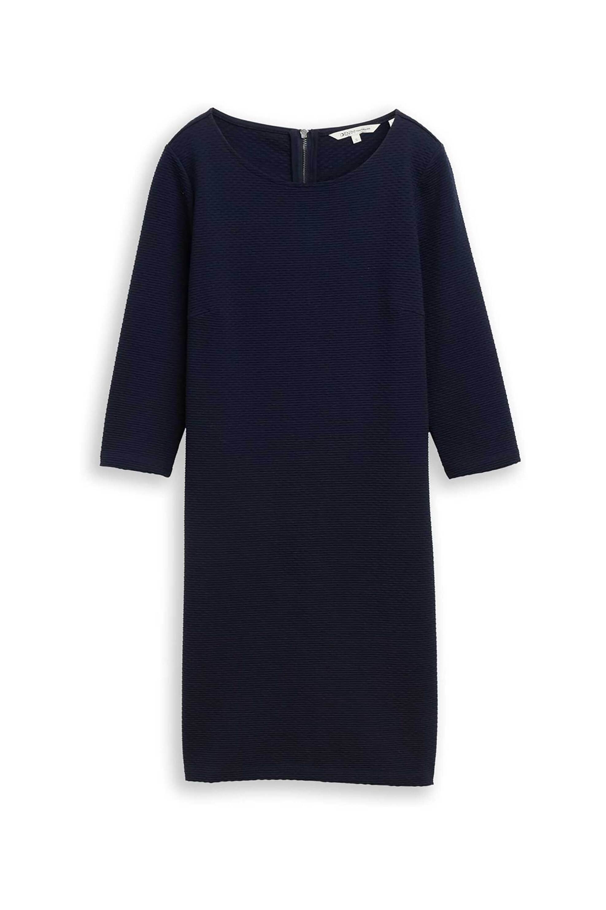Tom Tailor Γυναικείο Mini Φόρεμα Structured με Μανίκι 3 4 - 1047618 Μπλε Σκούρο