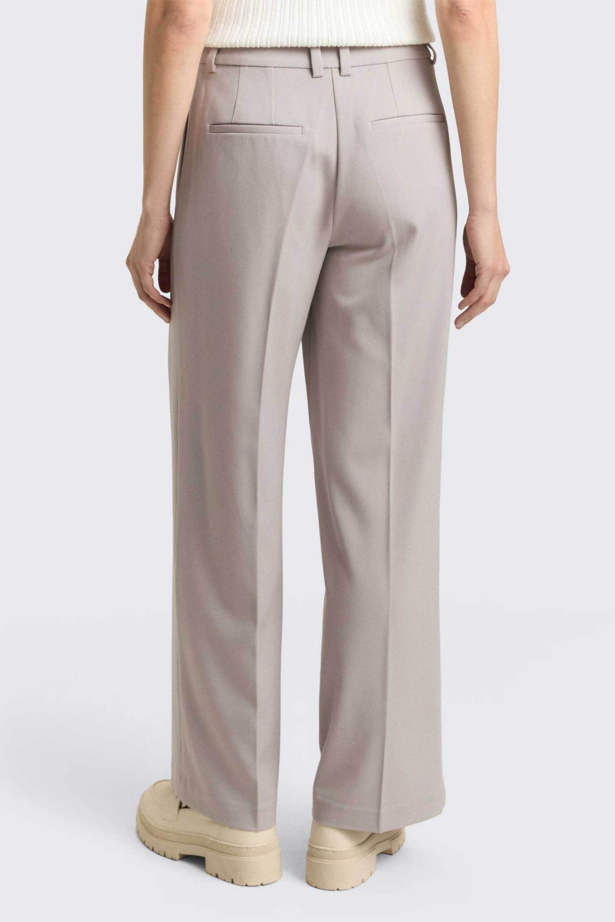 TOM TAILOR Tom Tailor γυναικείο ψηλόμεσο παντελόνι με τσάκιση Wide Leg - 1048856 Γκρι Ανοιχτό - 3
