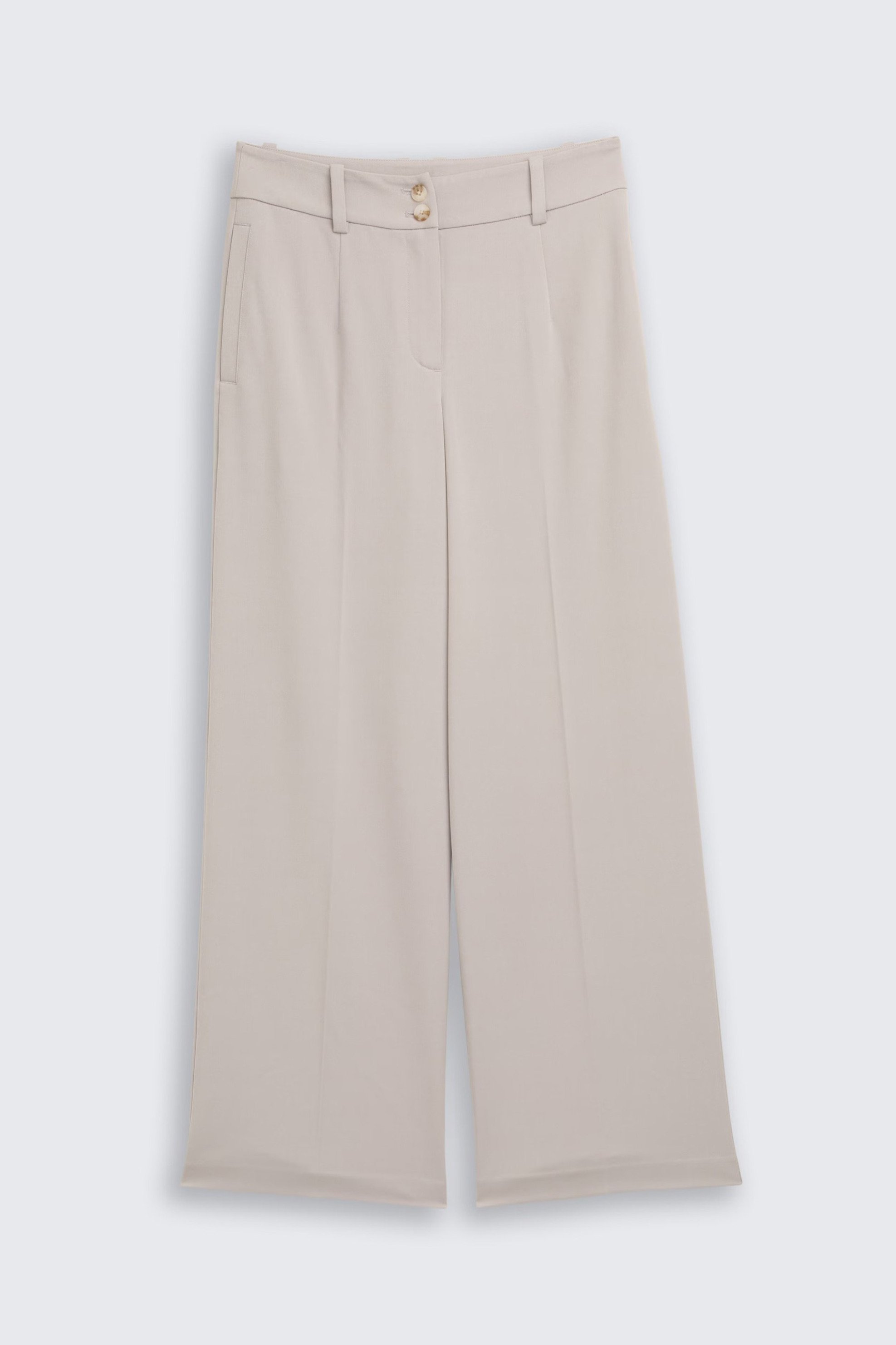 TOM TAILOR Tom Tailor γυναικείο ψηλόμεσο παντελόνι με τσάκιση Wide Leg - 1048856 Γκρι Ανοιχτό - 4