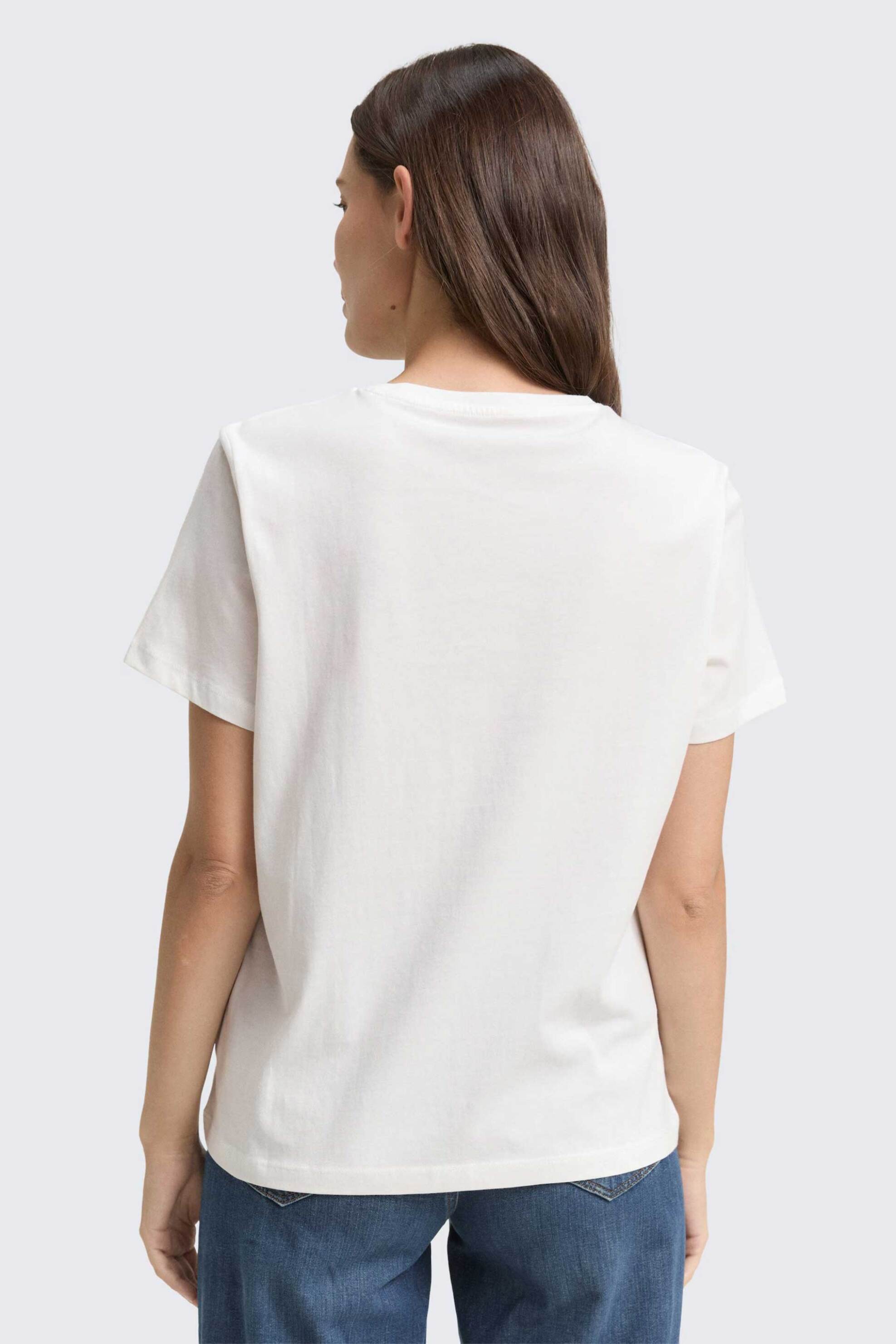 Tom Tailor γυναικείο T-shirt με print Regular Fit - 1049174 Λευκό φωτογραφία
