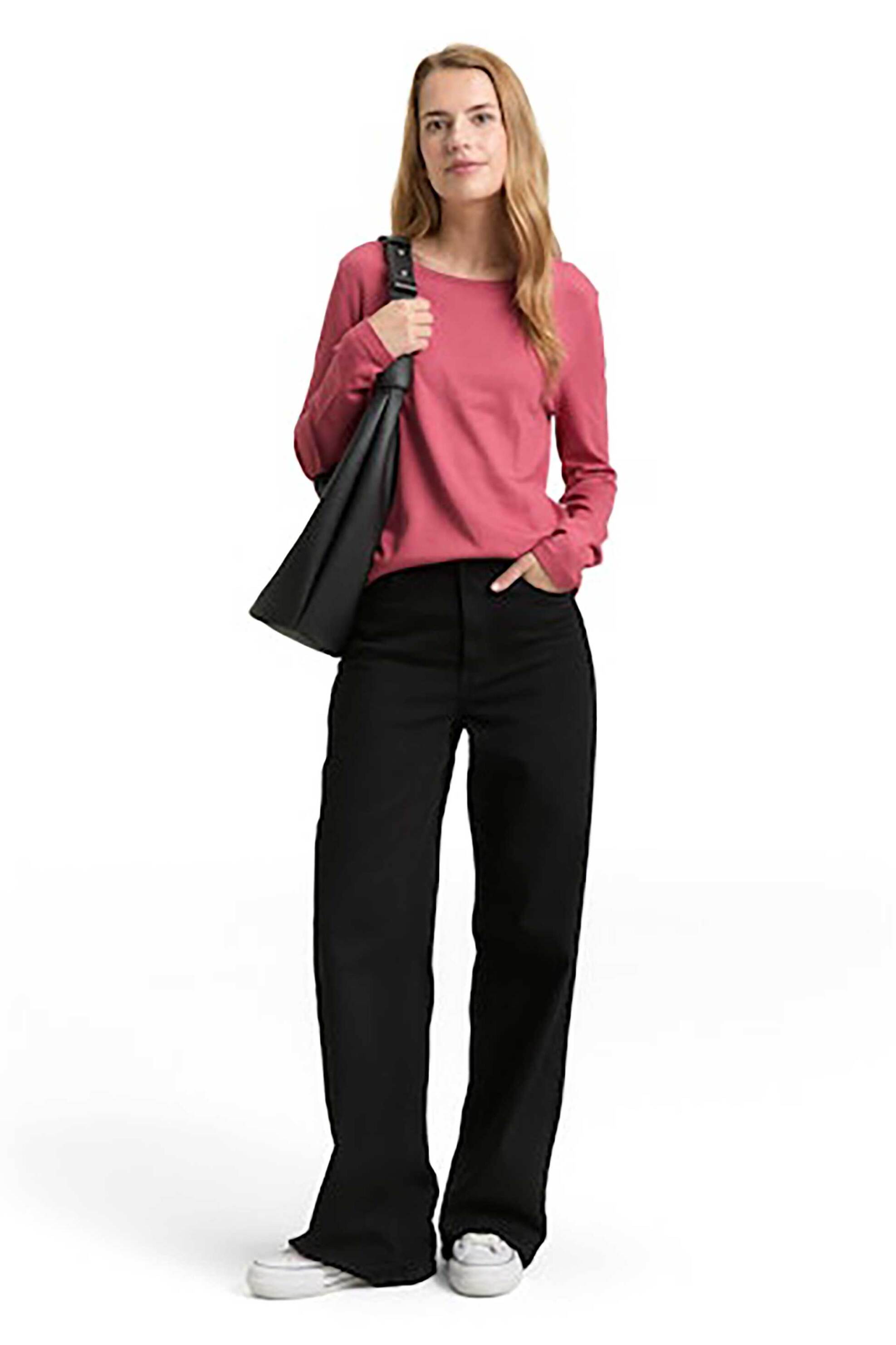 TOM TAILOR Tom Tailor γυναικεία πλεκτή μπλούζα μονόχρωμη Regular Fit - 1049492 Ροζ Hot - 3
