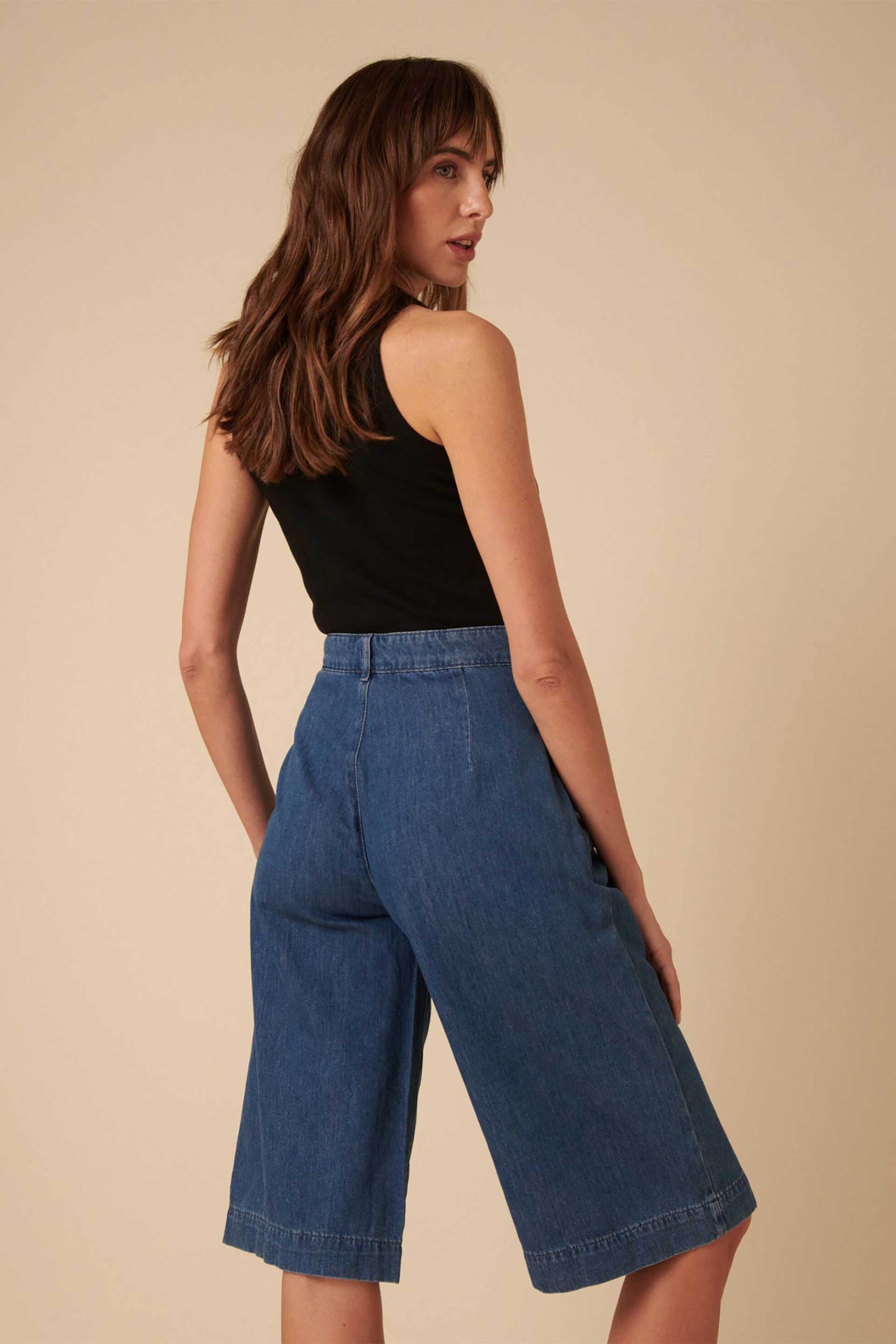 NOBODY΄S CHILD Nobody΄s Child γυναικεία βερμούδα denim με πιέτες - B251213BLU Denim Blue - 3