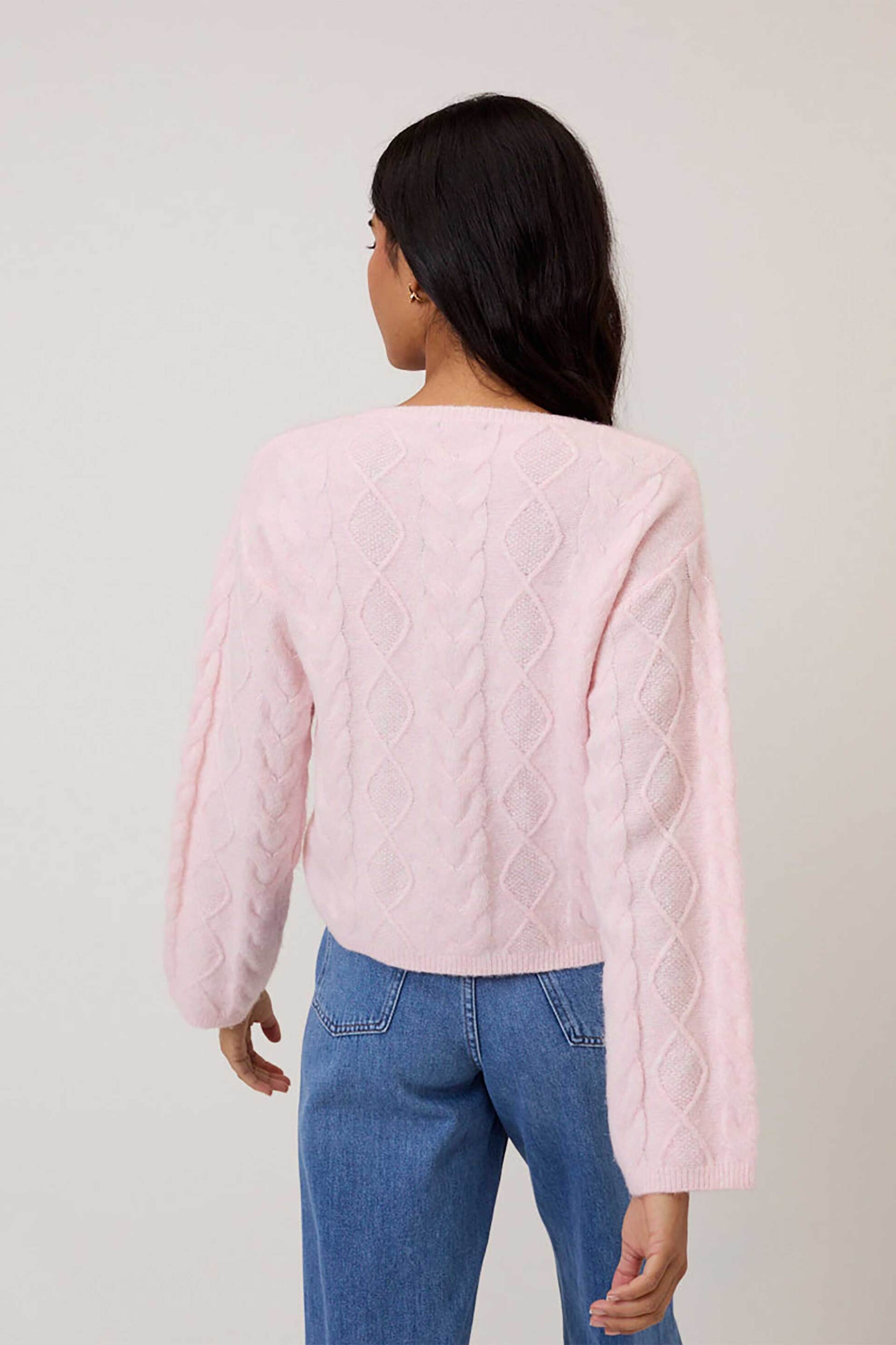 Nobody΄s Child γυναικεία ζακέτα με σχέδιο στην πλέξη - T254000PNK Ροζ φωτογραφία