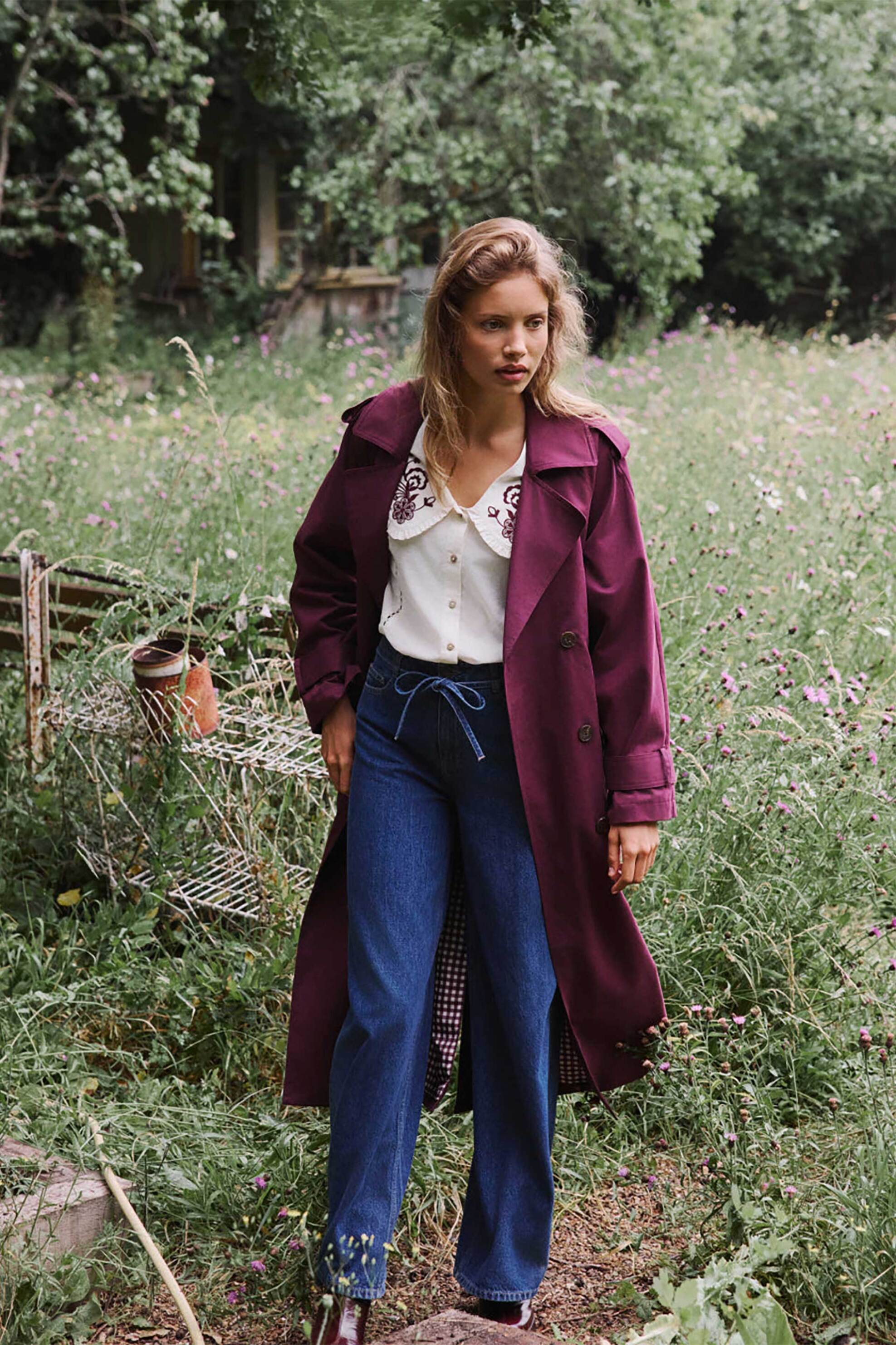 Nobody΄s Child γυναικείo πουκάμισο με κεντημένο floral print - T254097WHT Λευκό φωτογραφία