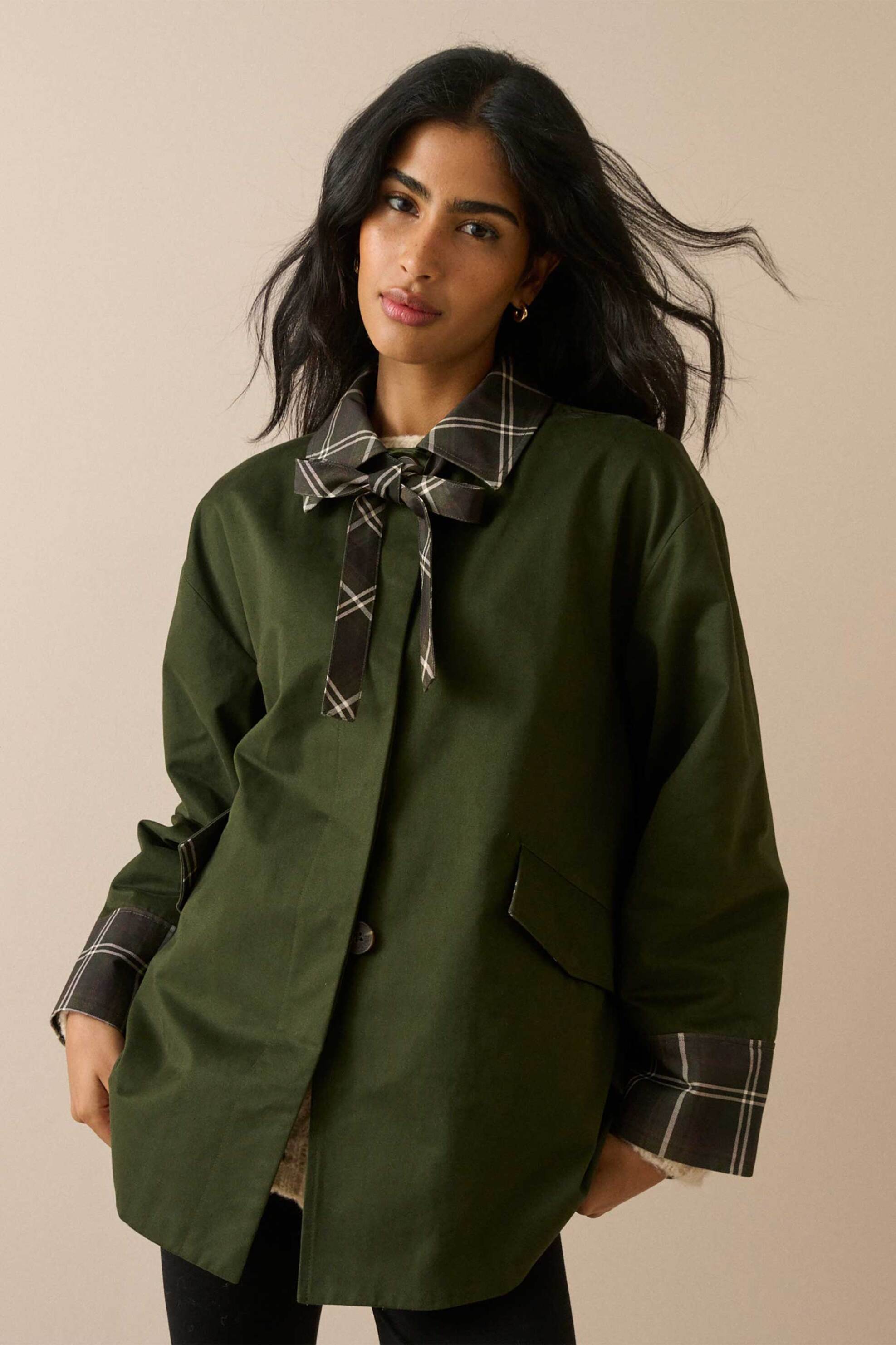 NOBODY΄S CHILD Nobody΄s Child γυναικείo jacket με tartan print - 2616779001 Πράσινο