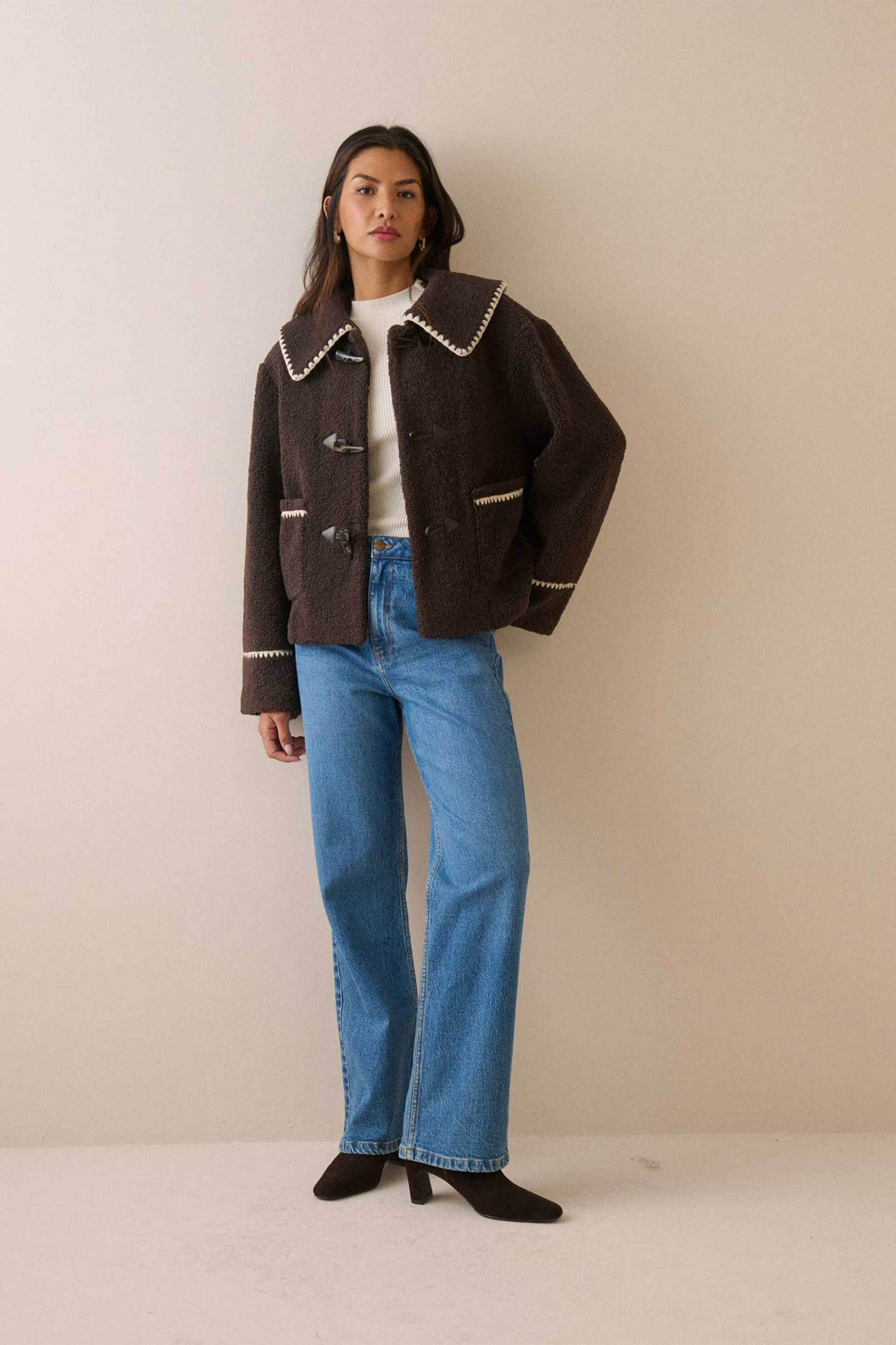 NOBODY΄S CHILD Nobody΄s Child γυναικείο jacket Oversized "Borg" - 2617101001 Καφέ - 2
