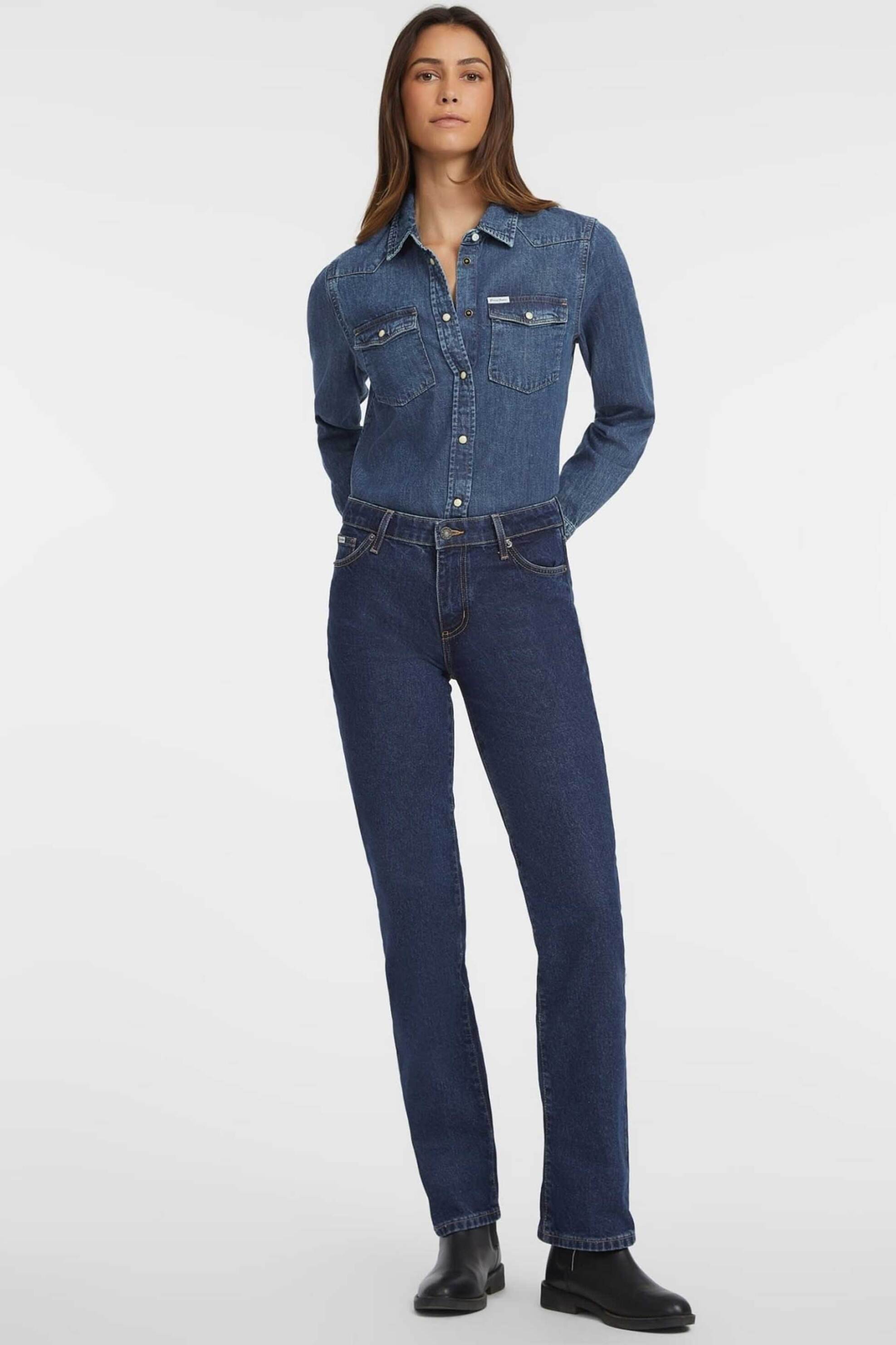 GUESS Guess γυναικείο πουκάμισο denim Slim Fit - W4YH35D5EI3 Denim Blue - 2