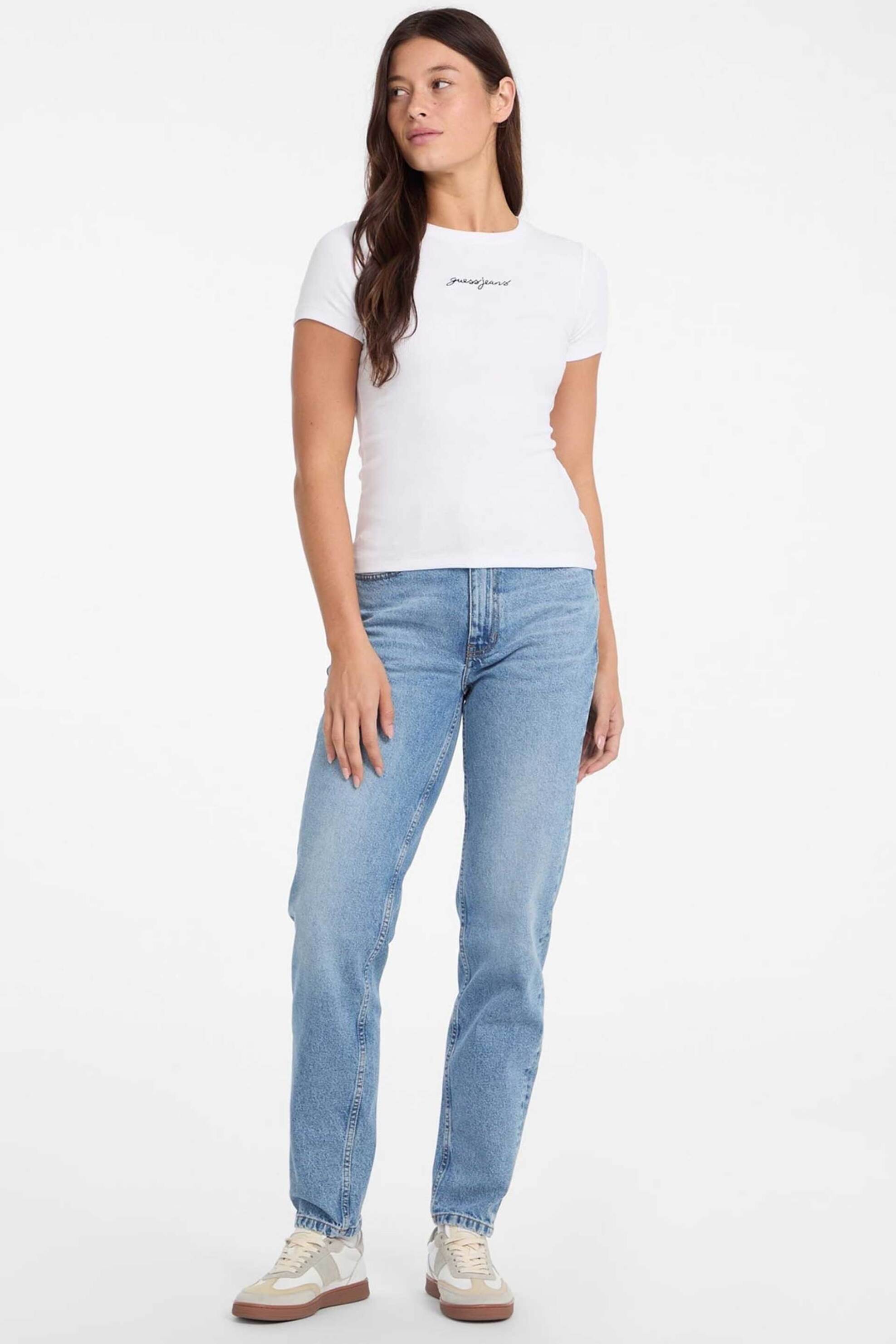 Guess Guess γυναικείο τζιν παντελόνι πεντάτσεπο Mom Fit - W5RA0DD5M4A Denim Blue 2025