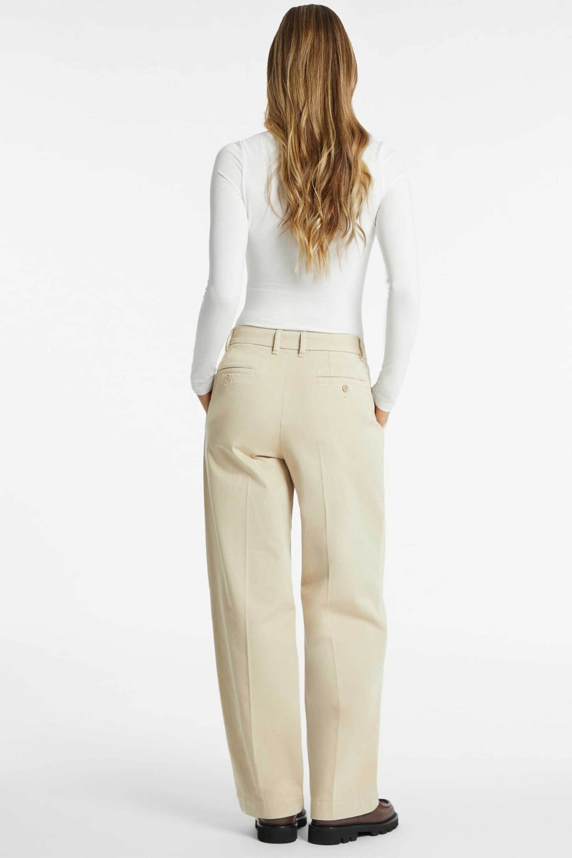 Guess γυναικείο παντελόνι chino ψηλόμεσο Regular Wide Fit - W4BB44WGCV2 Εκρού φωτογραφία