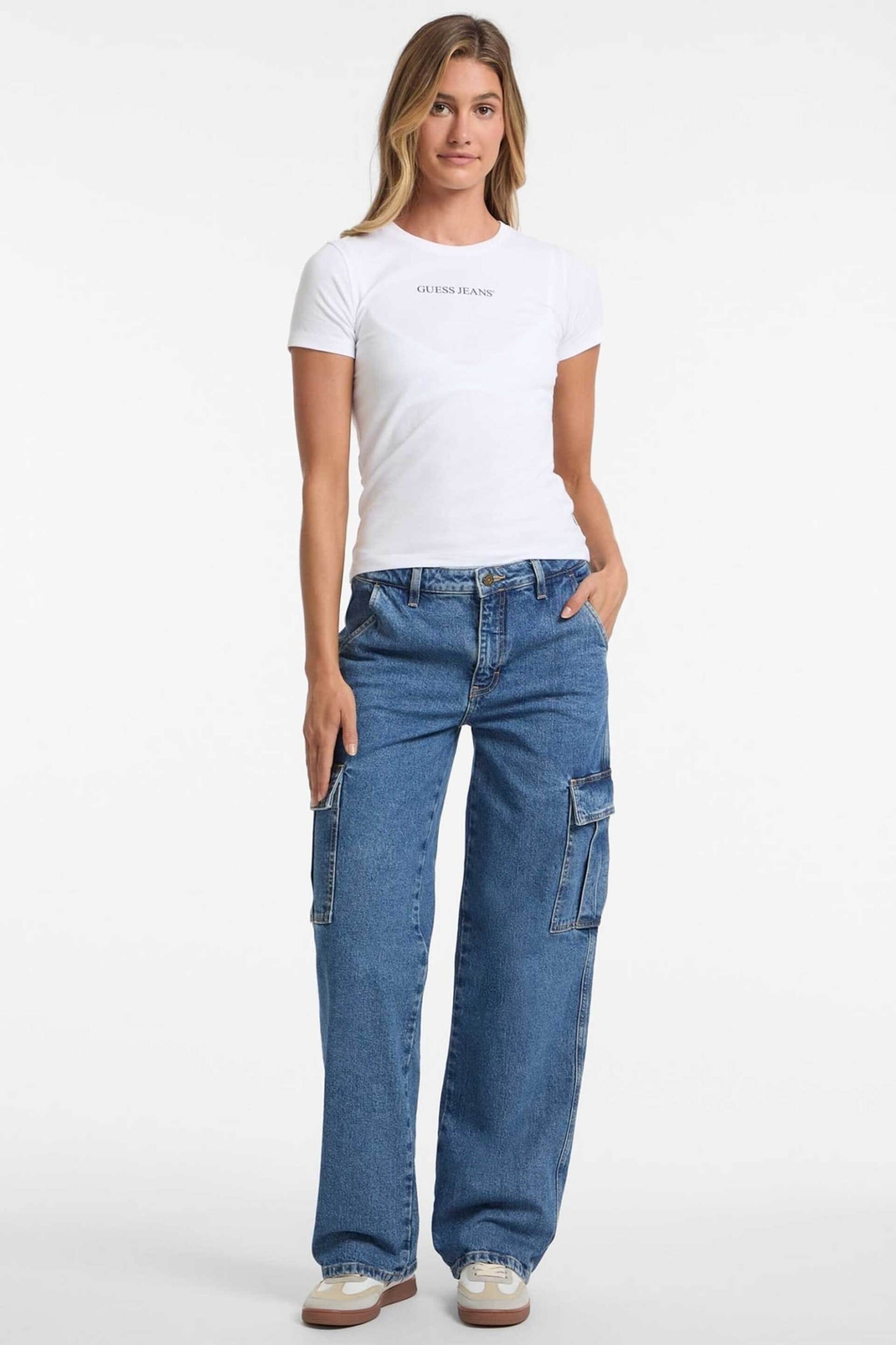 Guess γυναικείο τζιν παντελόνι cargo "G10" - W5RA1RD5M51 Denim Blue