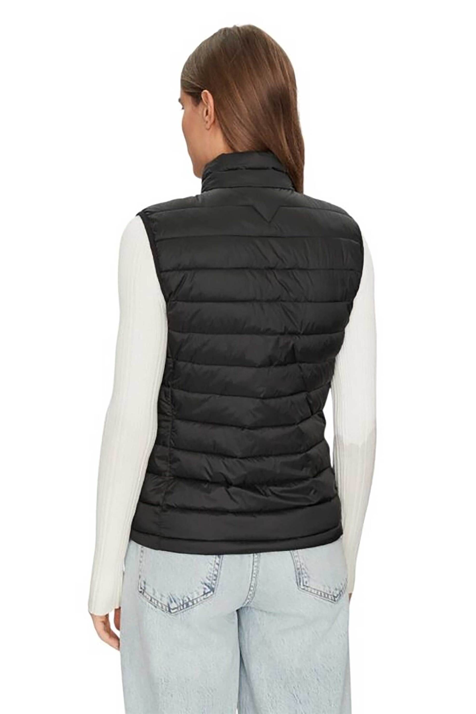 Guess γυναικείο αμάνικο μπουφάν με καπιτονέ σχέδιο και logo patch Relaxed Fit - W5RN55WHAB2 Μαύρο φωτογραφία