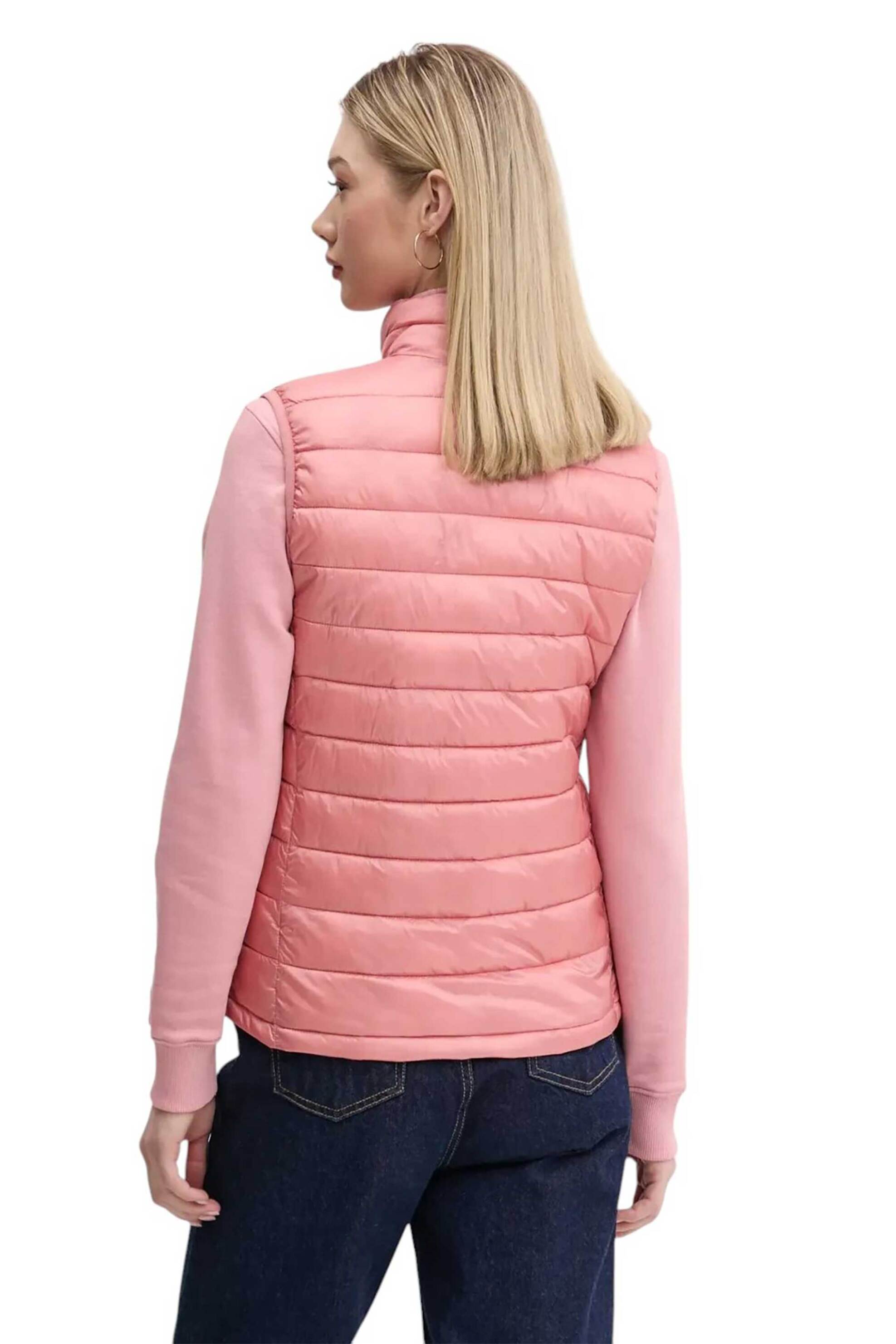 Guess γυναικείο αμάνικο μπουφάν με καπιτονέ σχέδιο και logo patch Relaxed Fit - W5RN55WHAB2 Ροζ φωτογραφία