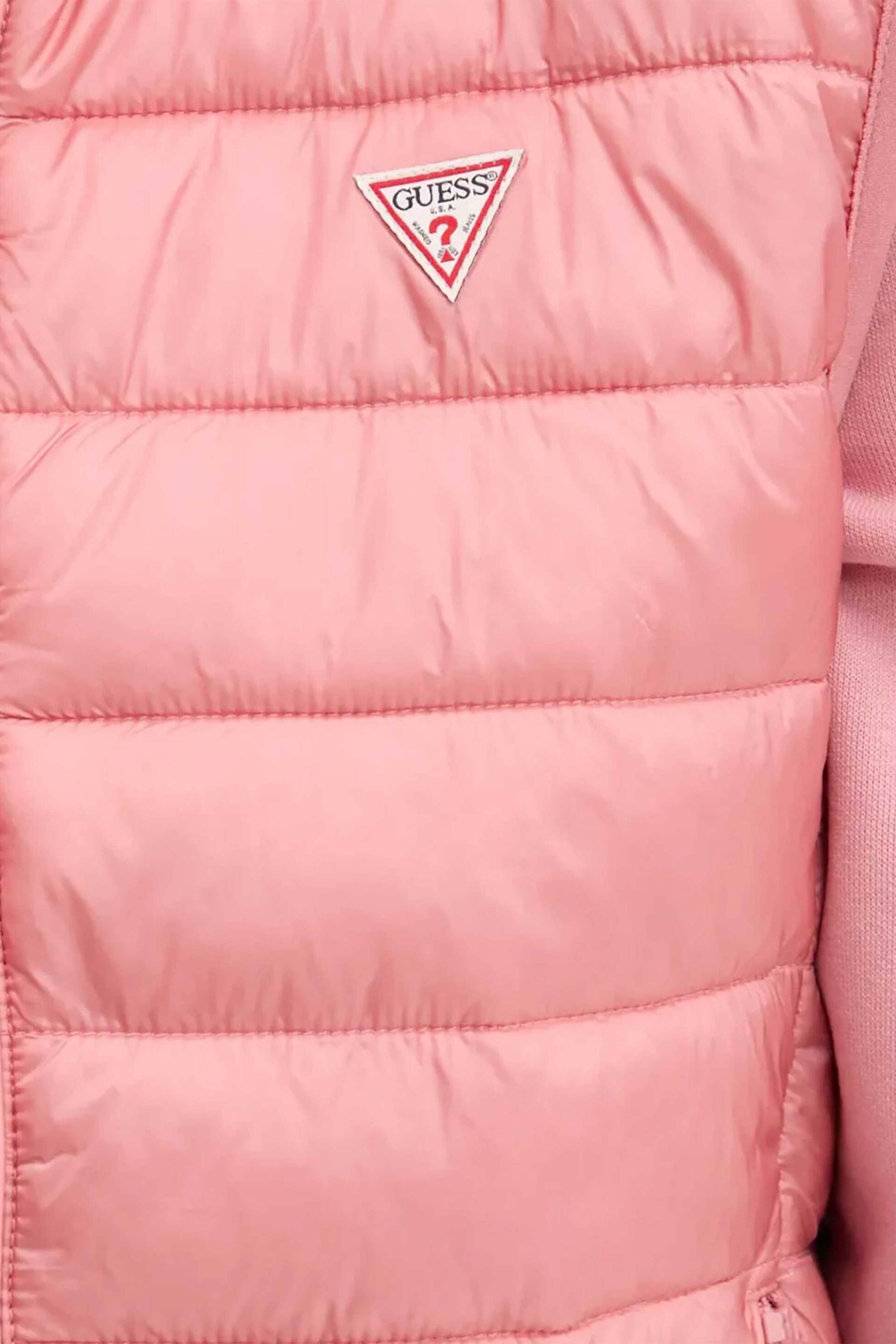 Guess γυναικείο αμάνικο μπουφάν με καπιτονέ σχέδιο και logo patch Relaxed Fit - W5RN55WHAB2 Ροζ φωτογραφία