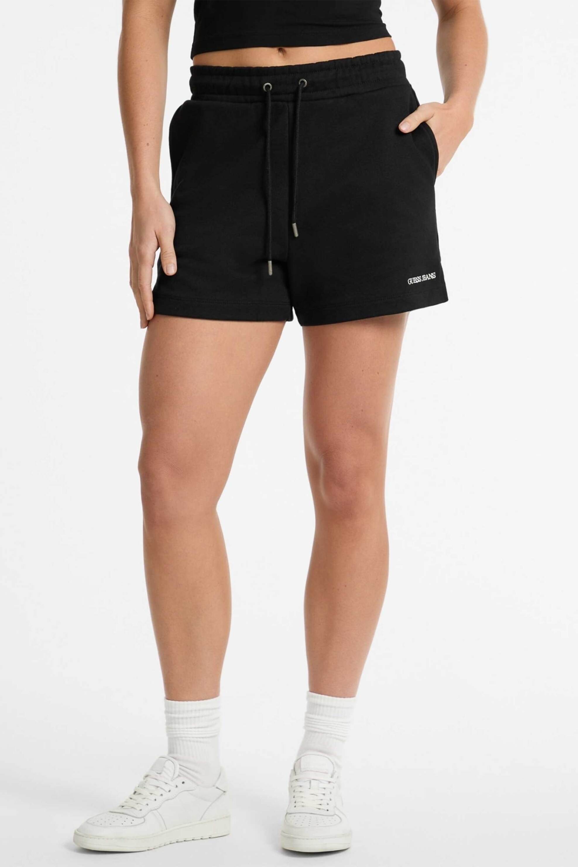 GUESS Guess γυναικείο σορτς με ελαστική μέση και κεντημένο λογότυπο Regular Fit - W5GD0OK68I4 Μαύρο - 2