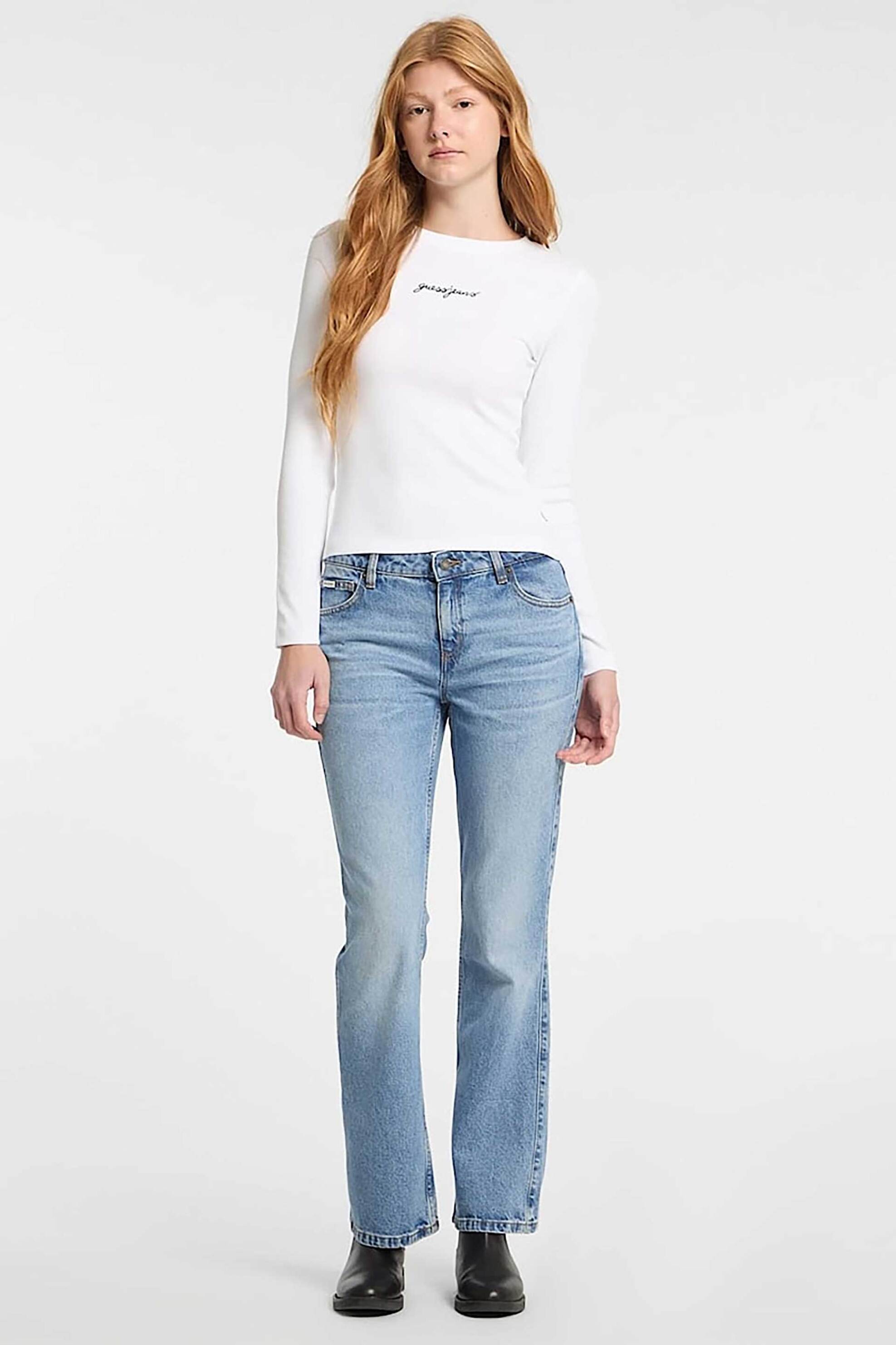 Guess γυναικείο τζιν παντελόνι πεντάτσεπο Regular Bootcut Fit - W5RA1SD5M4A Denim Blue Ανοιχτό