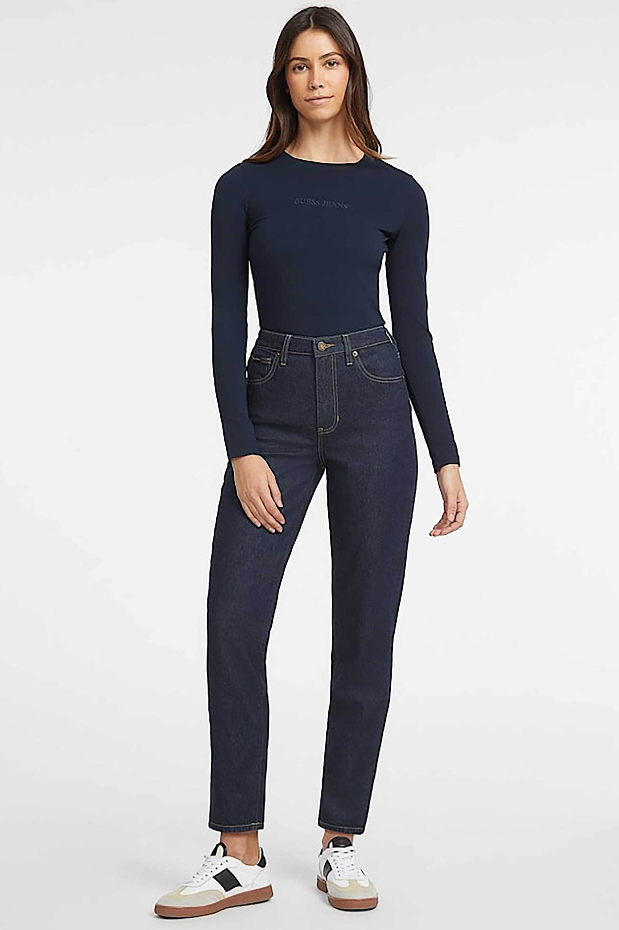 GUESS Guess γυναικείο τζιν παντελόνι πεντάτσεπο Mom Fit "G06" - W4YA0DD5CC1 Denim Blue Σκούρο