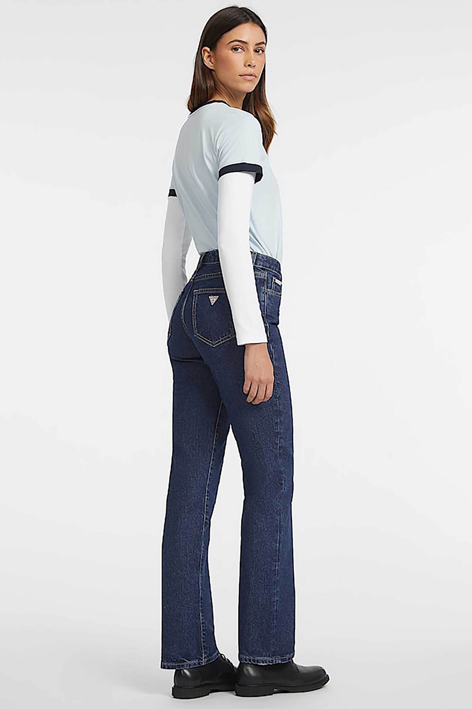 GUESS JEANS Guess γυναικείο τζιν παντελόνι πεντάτσεπο Straight Fit "G08" - W4YA98D5CC2 Denim Blue - 3