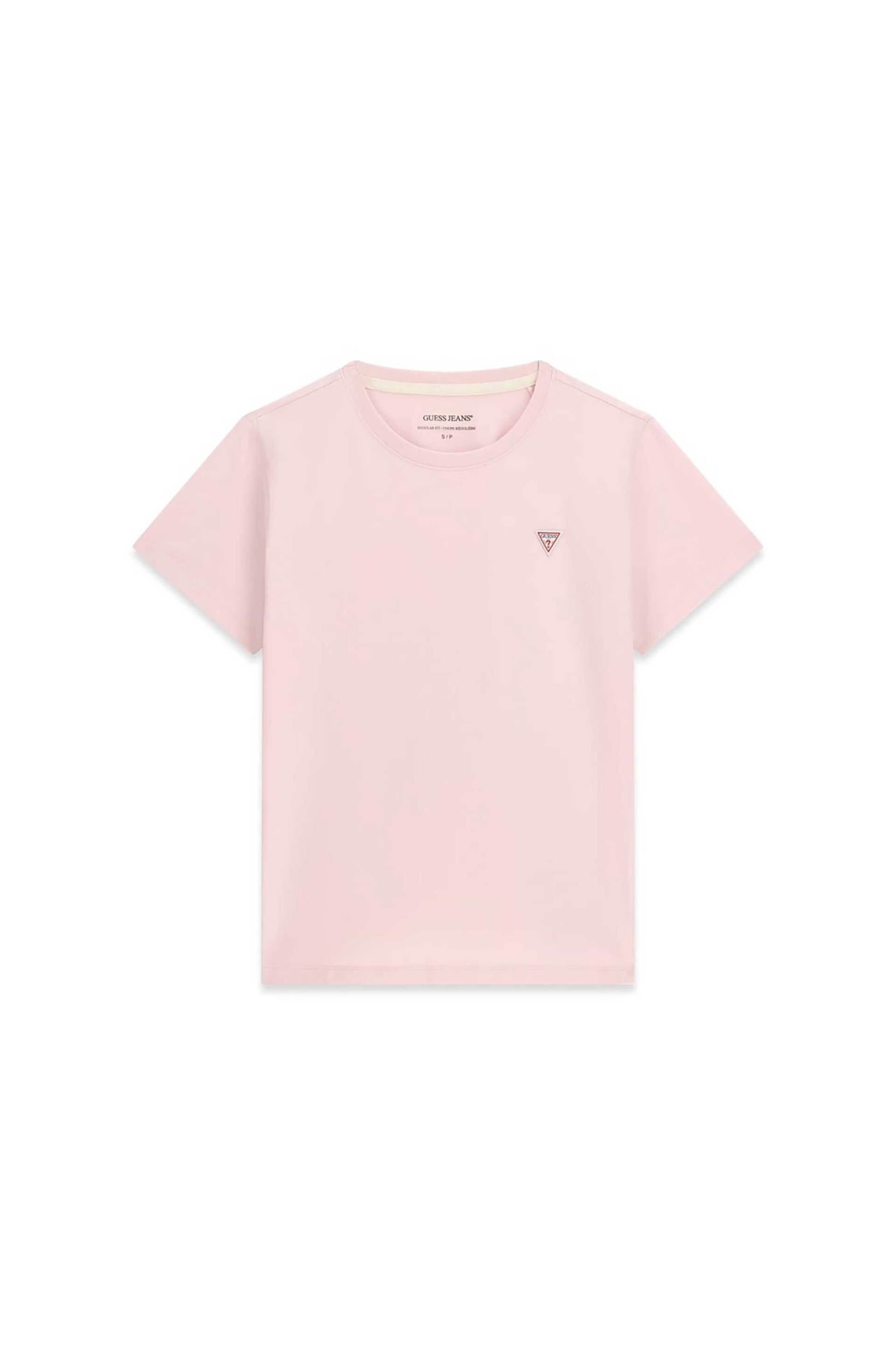 Guess γυναικείο T-shirt με τριγωνικό λογότυπο - W4YI10J1314 Ροζ