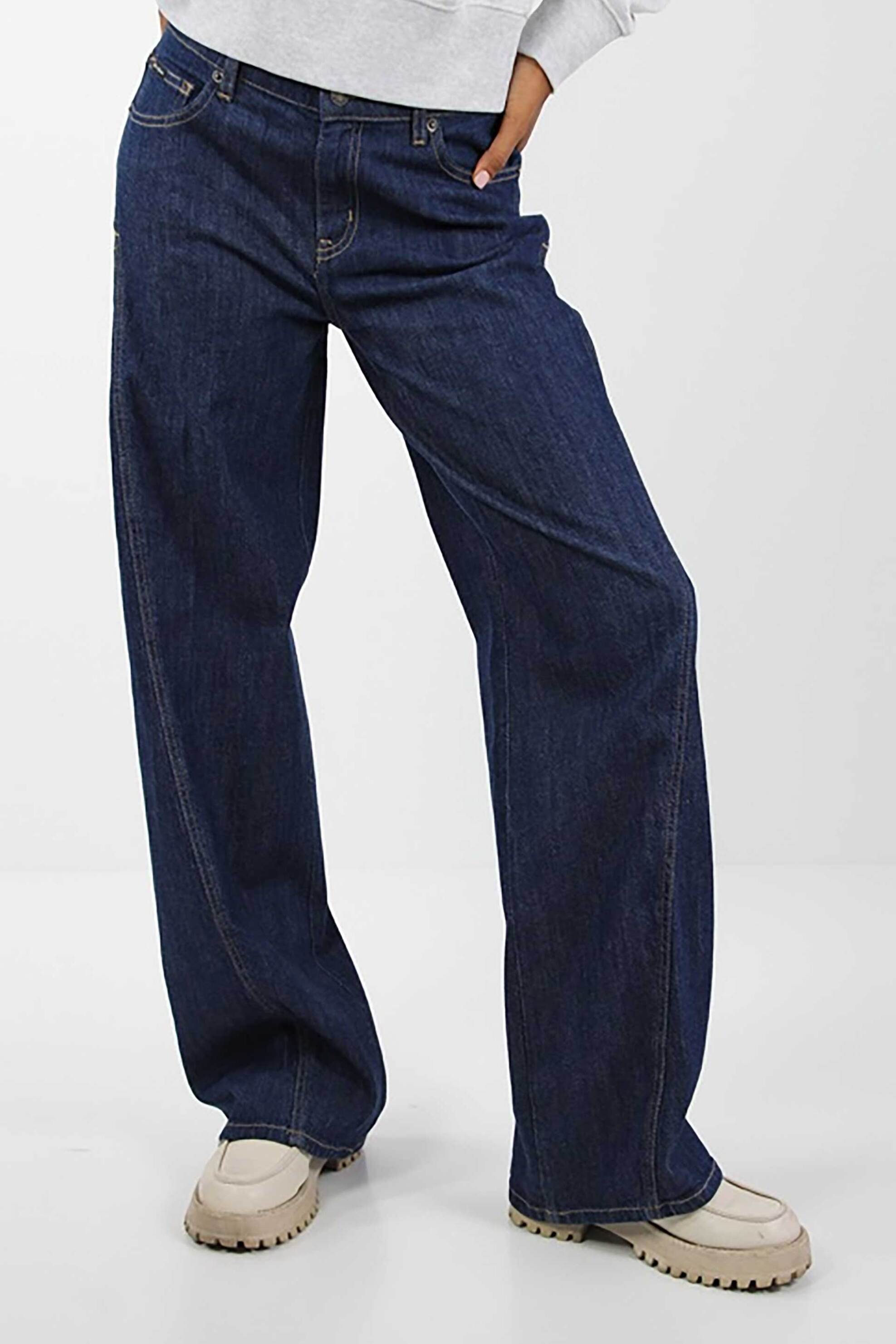 Guess γυναικείο τζιν παντελόνι πεντάτσεπο Wide Leg "G11" - W5BA2TD002A Denim Blue Σκούρο