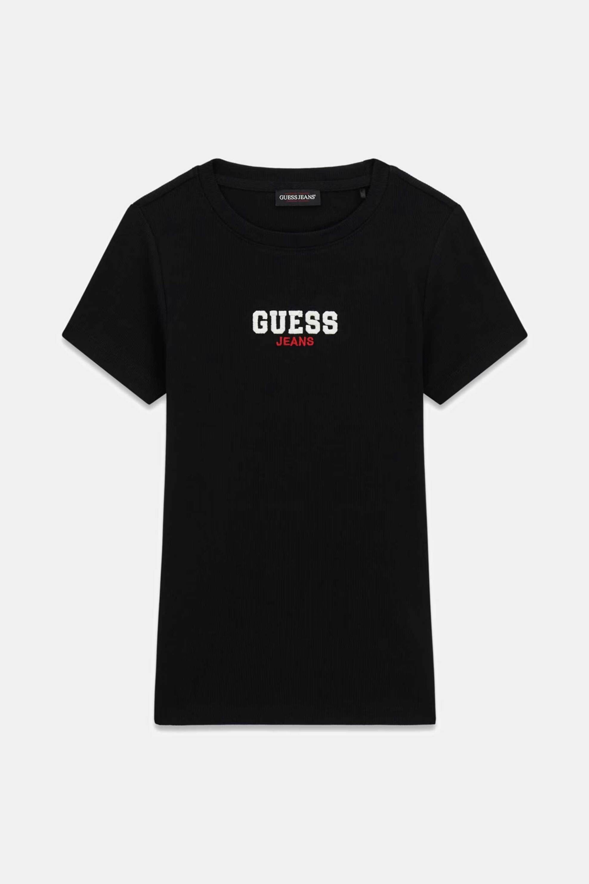 Guess Γυναικείο T-Shirt με Logo Print Slim Fit - W4Yi64Ka0H1 Μαύρο