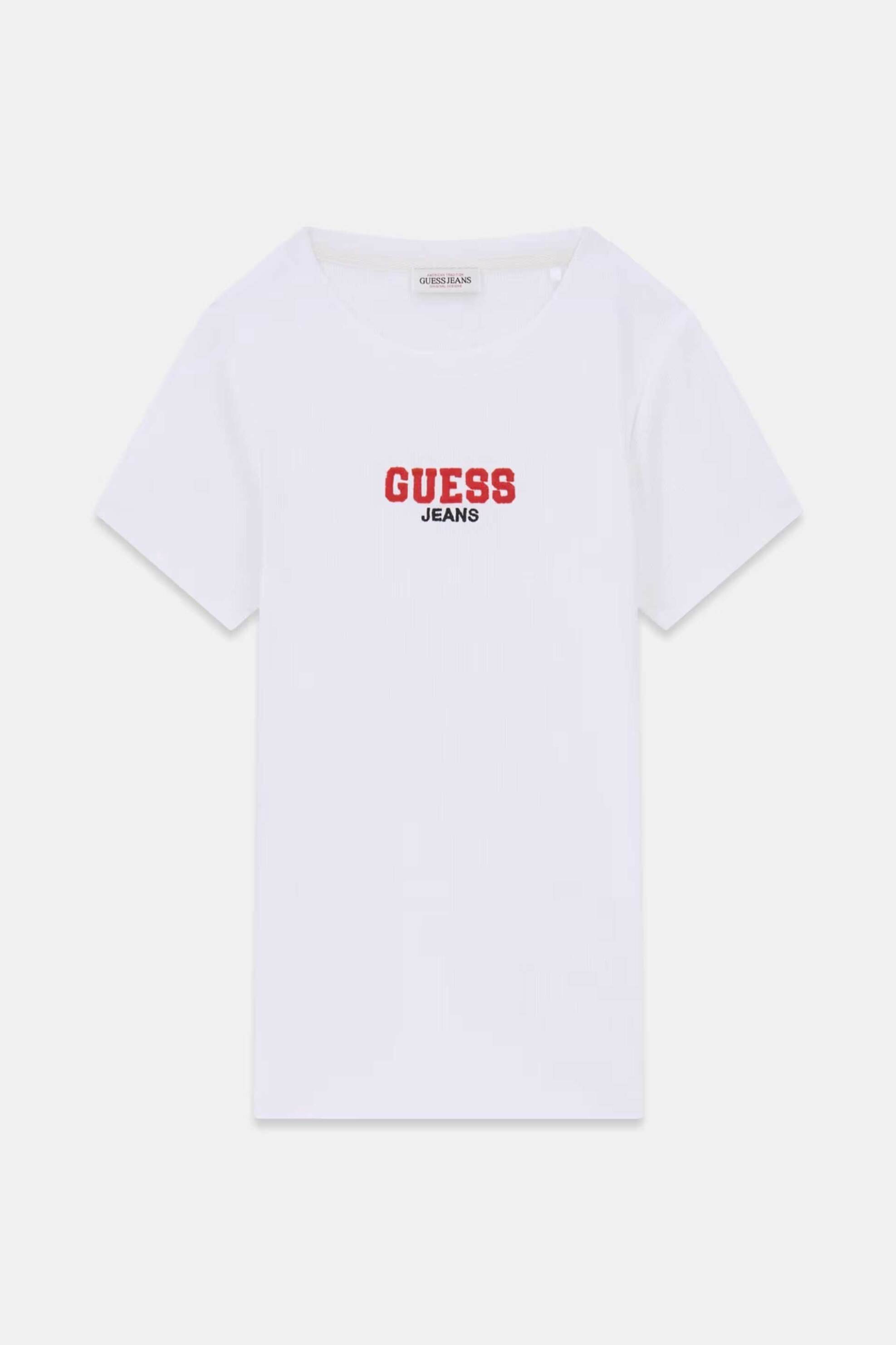 Guess Γυναικείο T-Shirt με Logo Print Slim Fit - W4Yi64Ka0H1 Λευκό