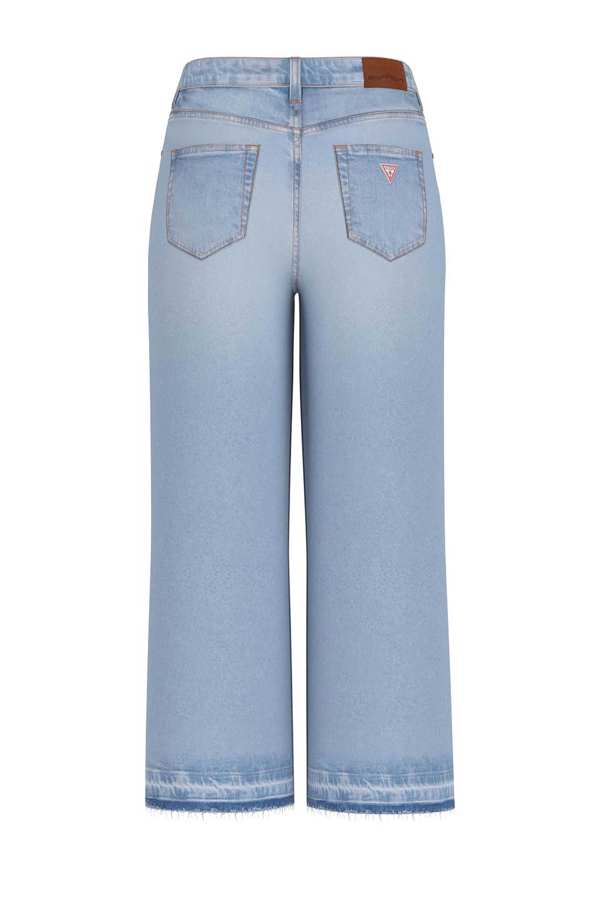 Guess Γυναικείο Τζιν Παντελόνι Πεντάτσεπο Wide Leg Cropped - W5Ba2Zd5Ra4 Denim Blue
