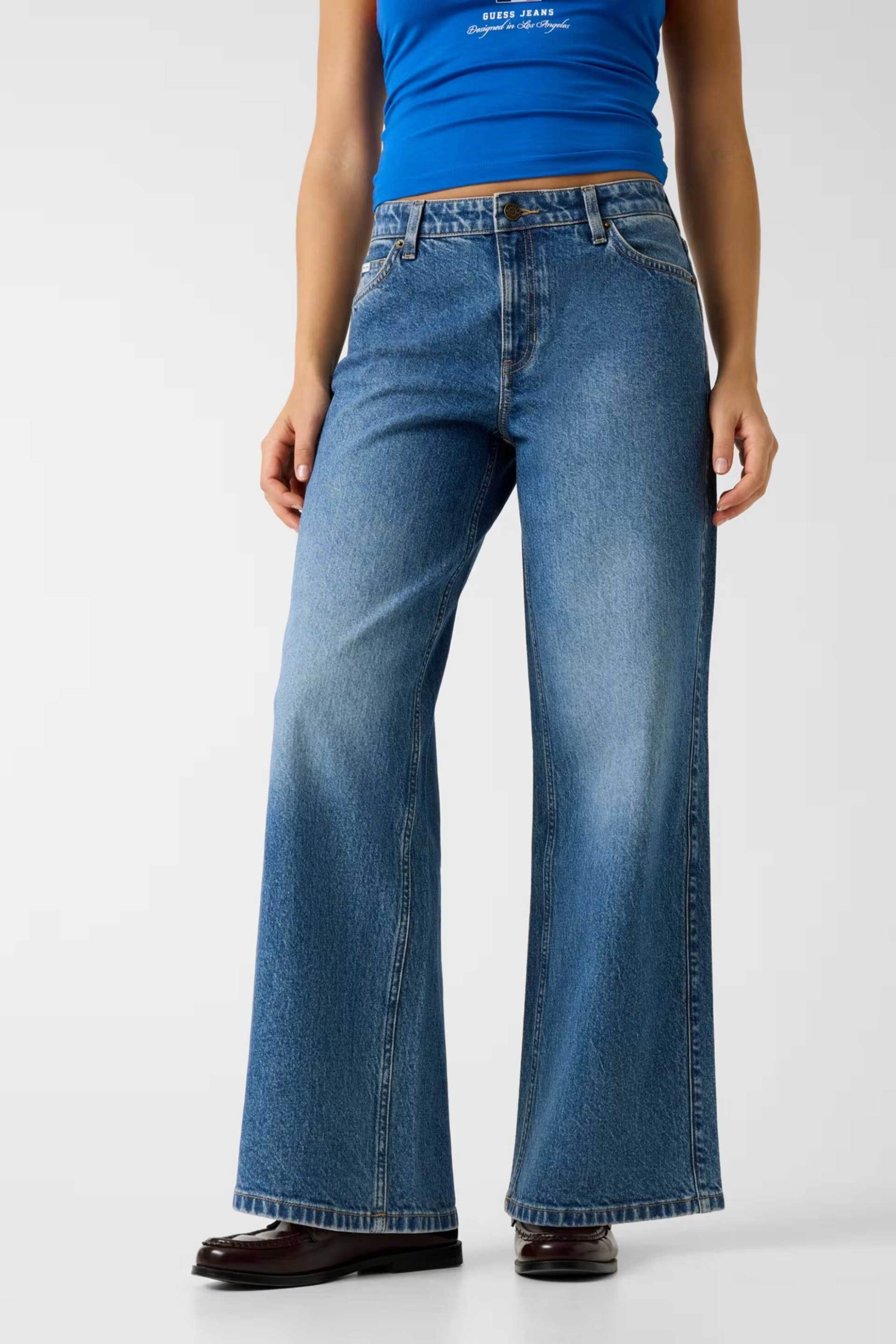 Guess γυναικείο τζιν παντελόνι πεντάτσεπο Wide Leg 