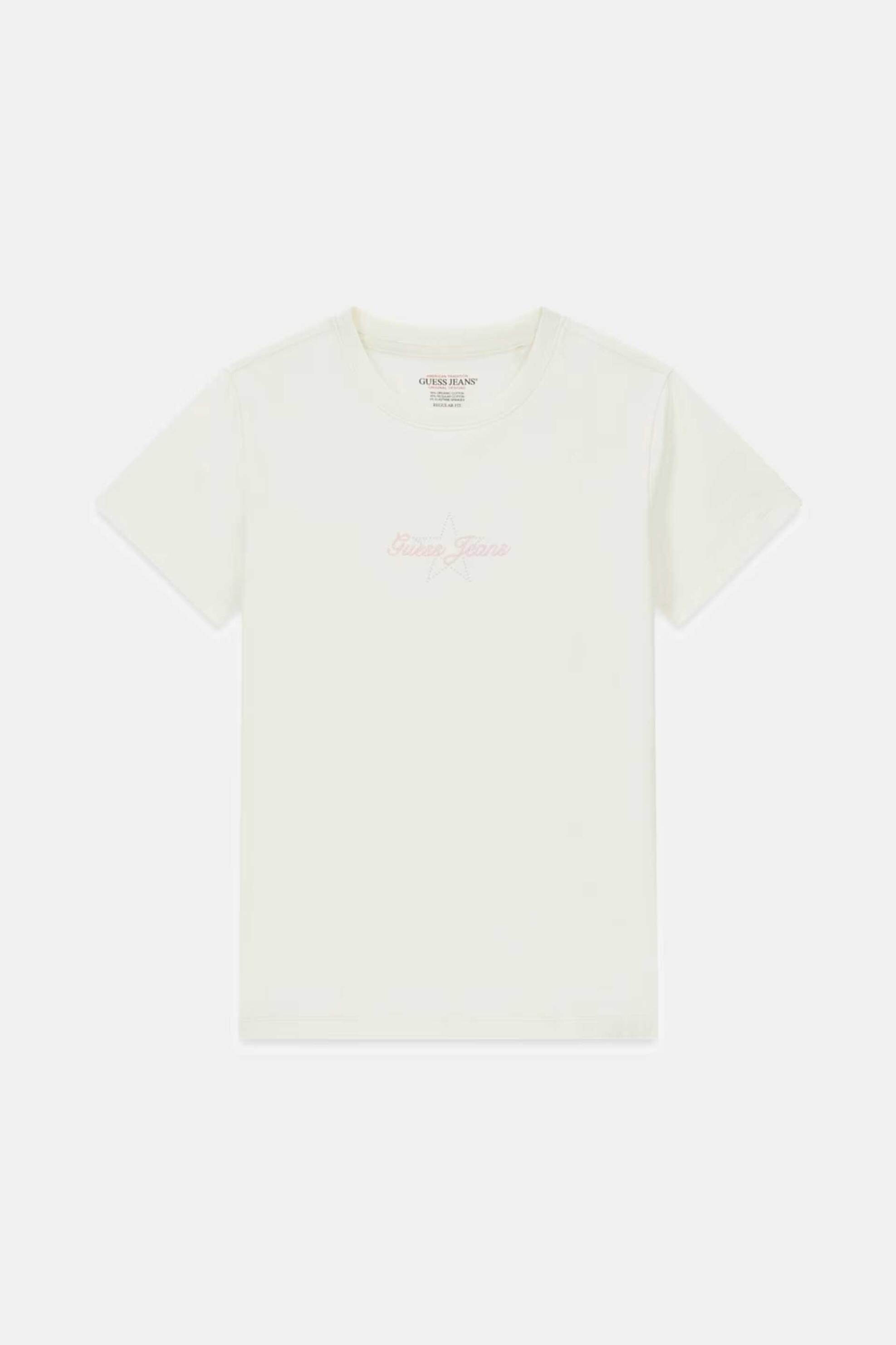 Guess Γυναικείο T-Shirt με Λογότυπο Regular Fit - W6Ri18J1314 Εκρού
