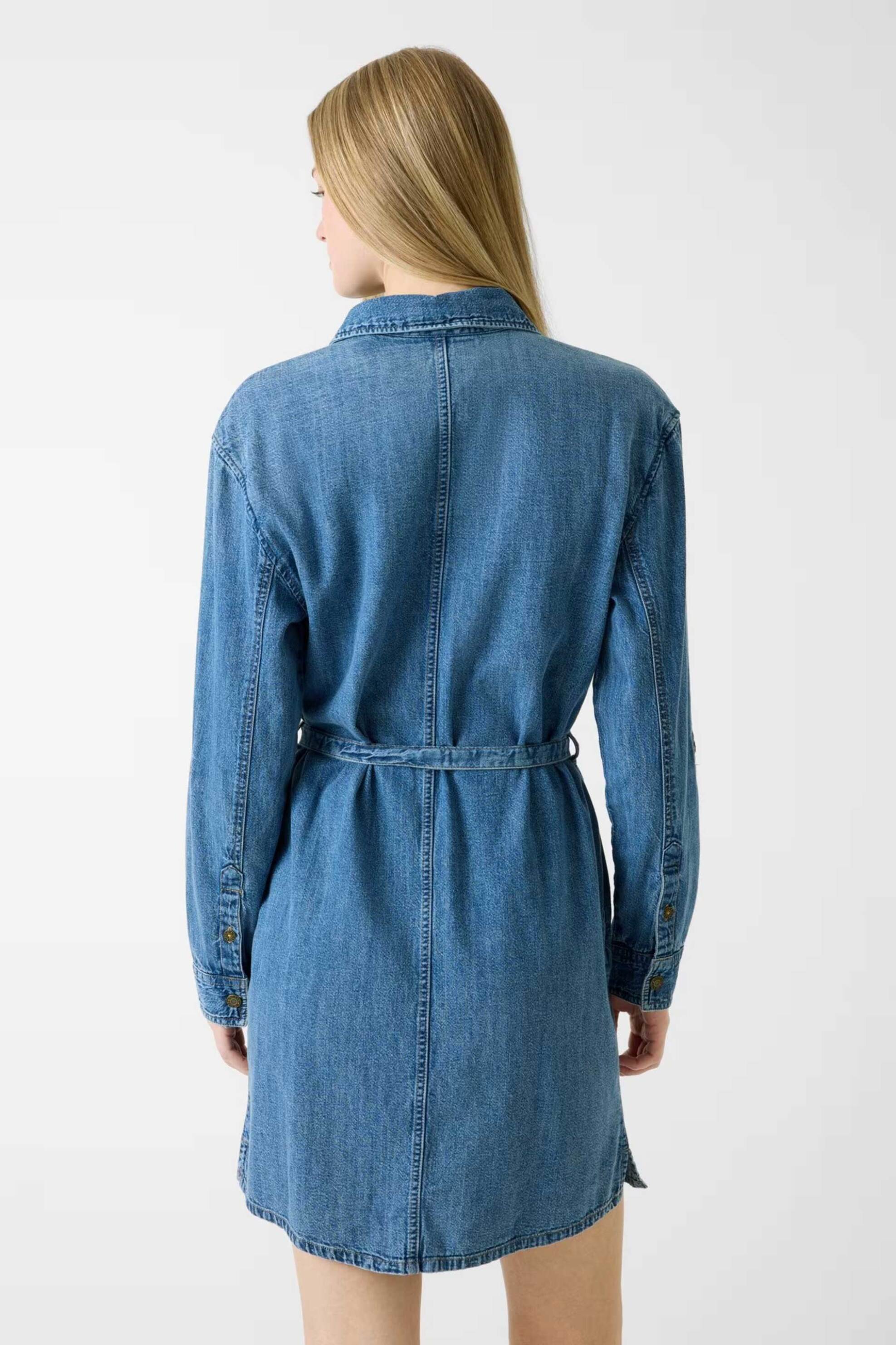 Guess Γυναικείο Denim Φόρεμα με Ζώνη - W6Rk26D5M81 Blue Ανοιχτό