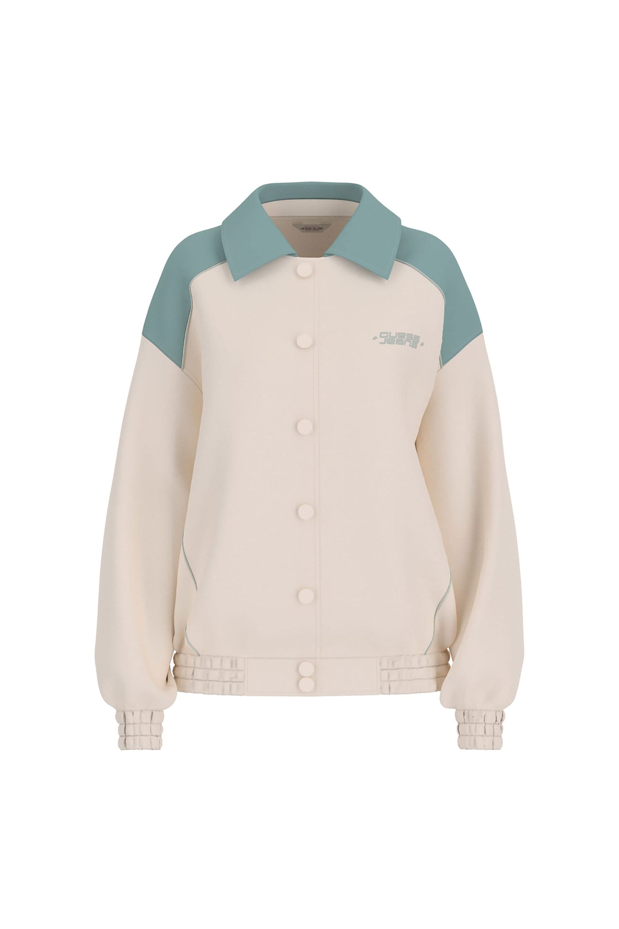 Guess γυναικείο jacket με γιακά - W6RL35WHAA2 Εκρού