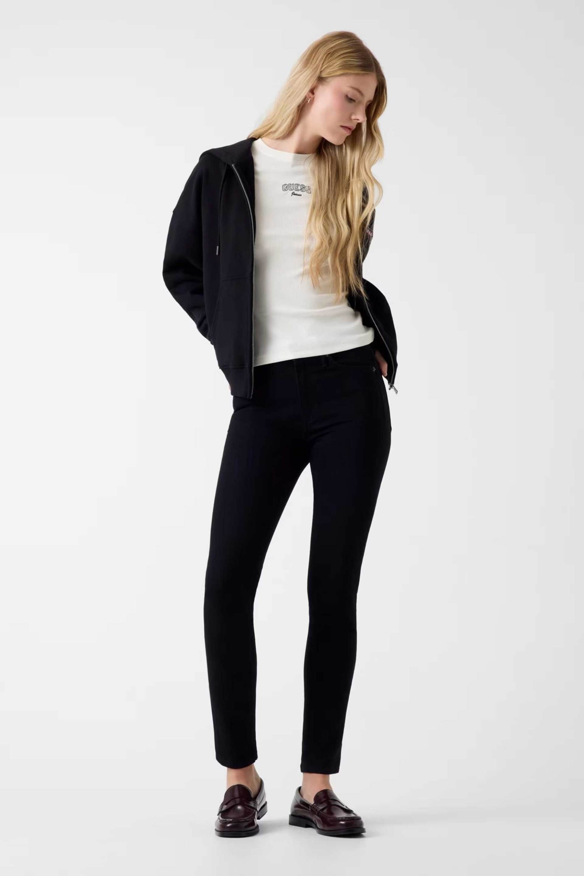 Guess γυναικείο T-shirt με λογότυπο Regular Fit - W6RP21KA0H1 Εκρού