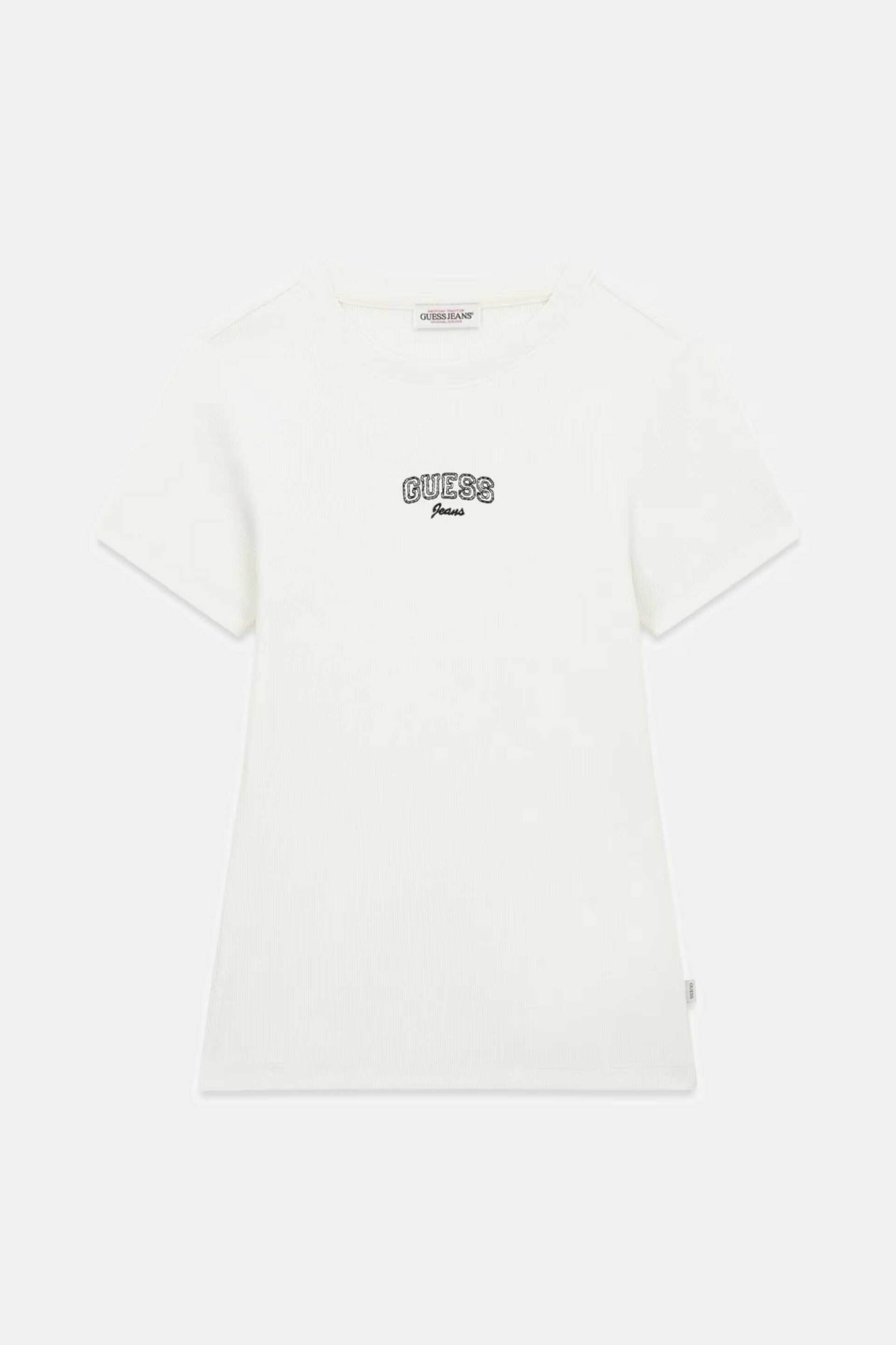 Guess Γυναικείο T-Shirt με Λογότυπο Regular Fit - W6Rp21Ka0H1 Εκρού