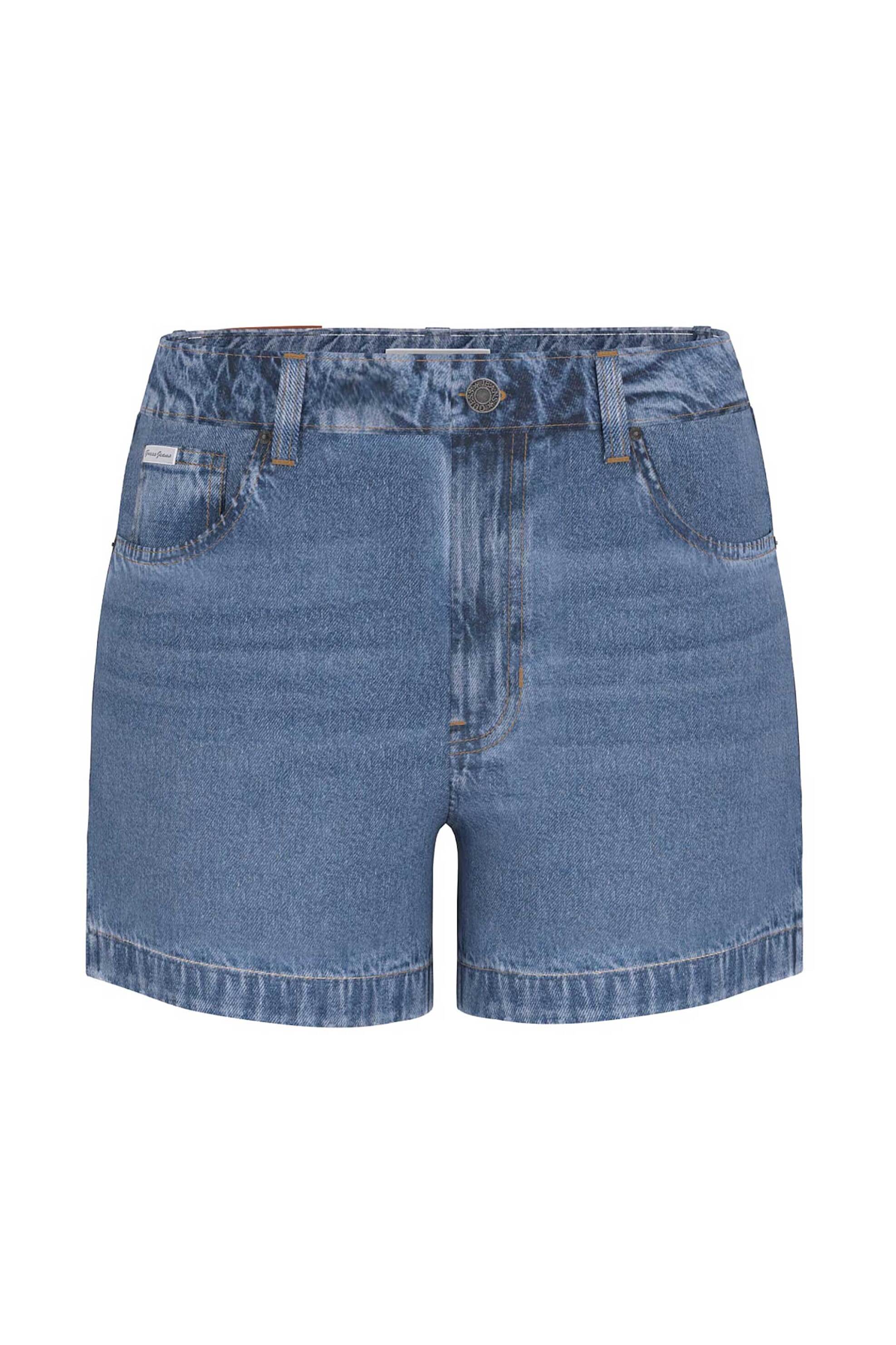 GUESS Guess γυναικείο denim σορτς ψηλόμεσο πεντάτσεπο Mom Fit - W5GD0SD5O13 Denim Blue - 3
