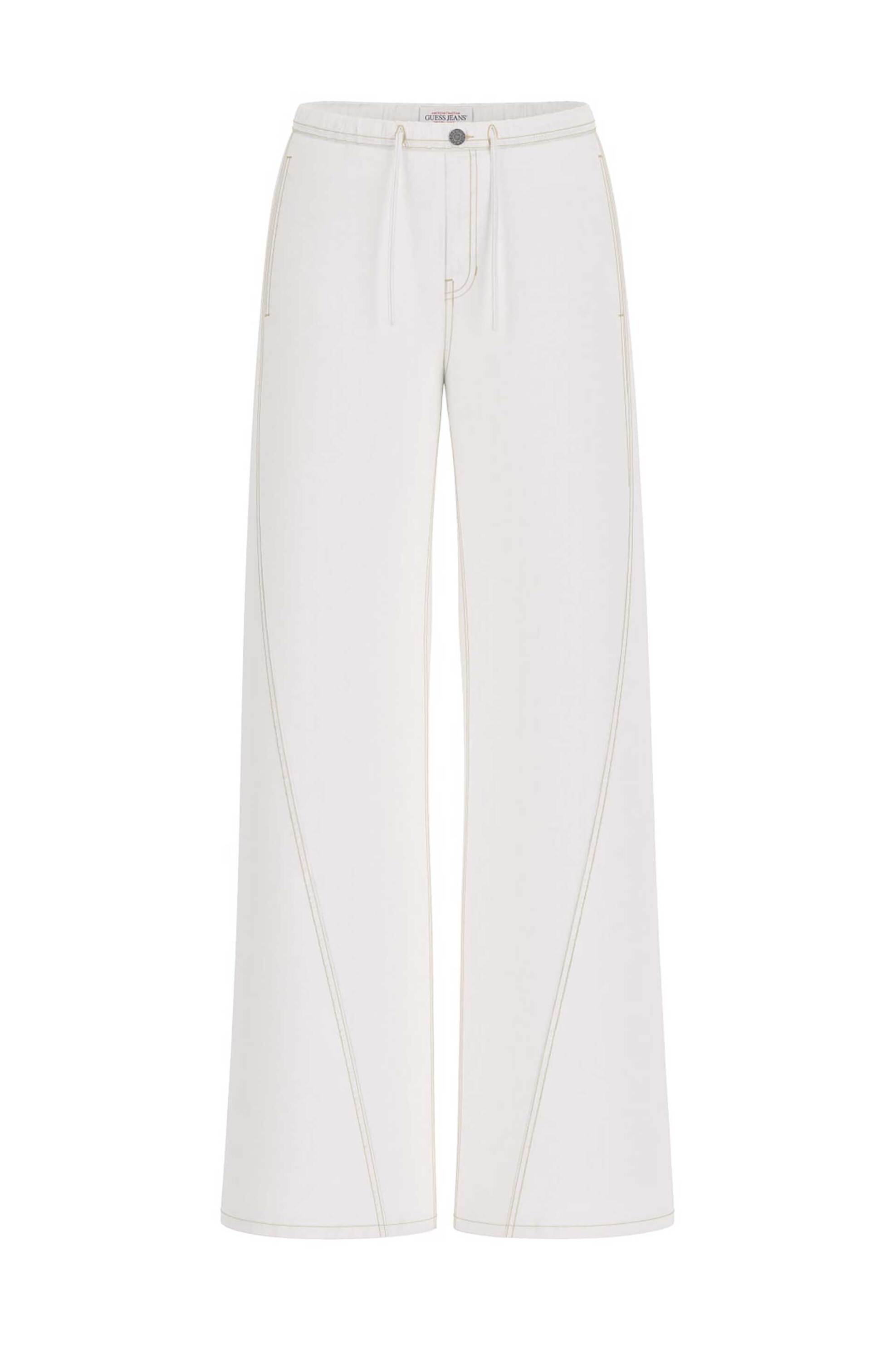 Γυναικεία παντελόνια τζιν wide leg σε λευκο