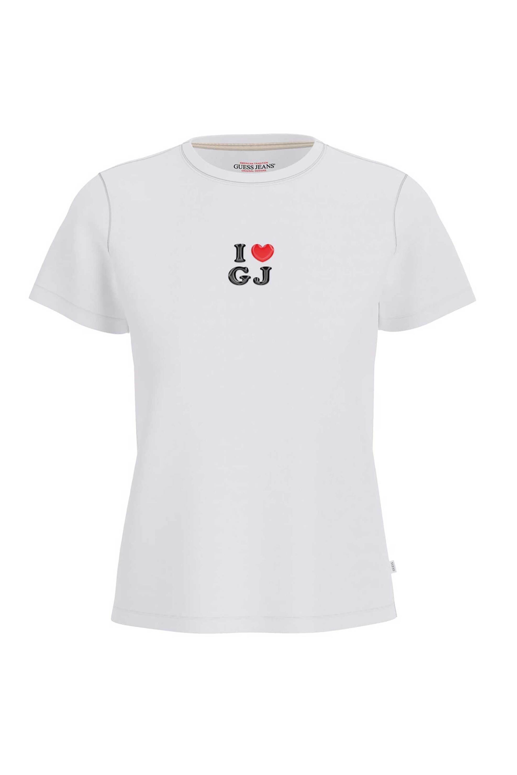 Guess γυναικείο T-shirt με print Regular Fit - W6GI45K8HM0 Λευκό