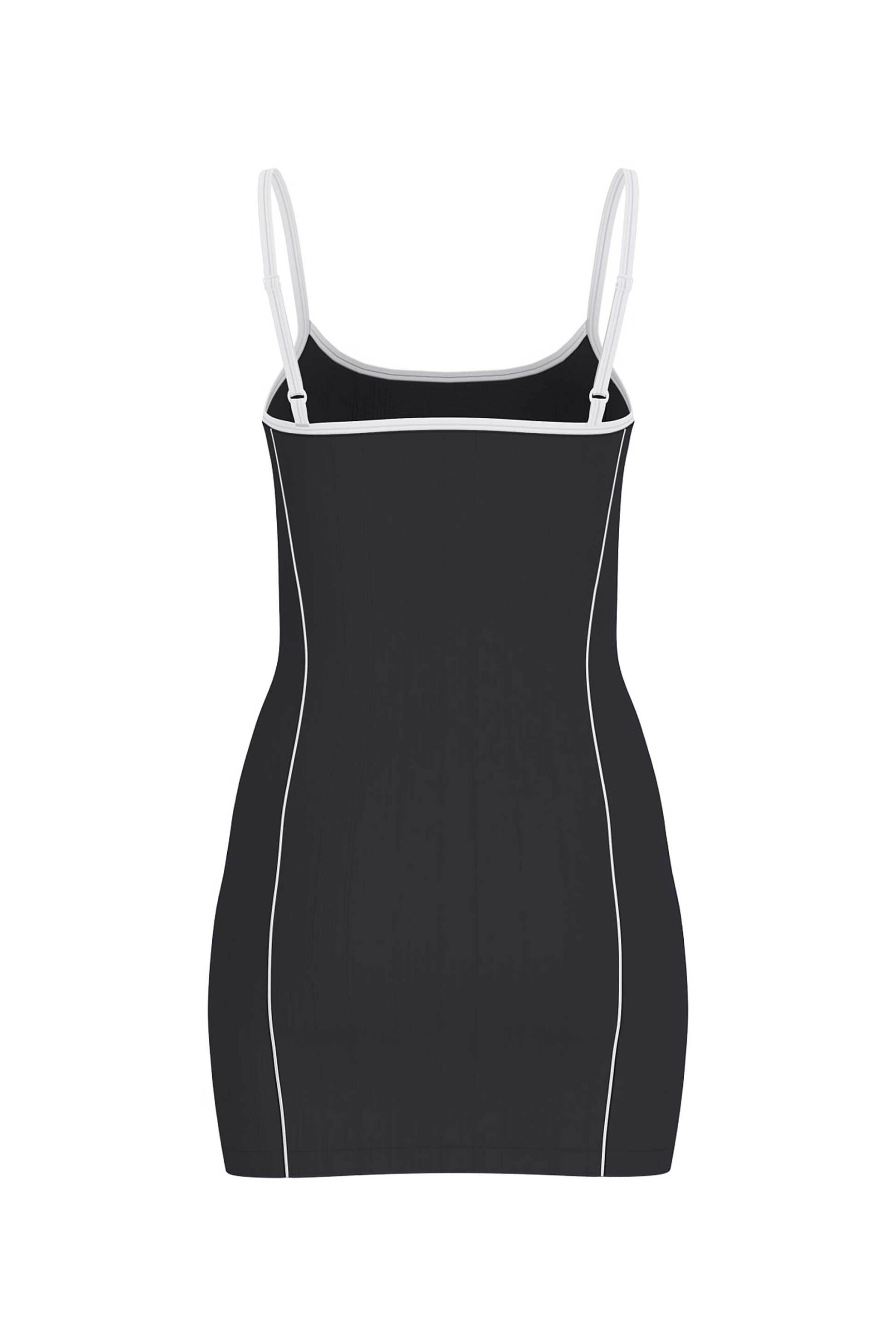Guess γυναικείο mini φόρεμα αμάνικο με λογότυπο Tight Fit - W6GKY1KF641 Μαύρο