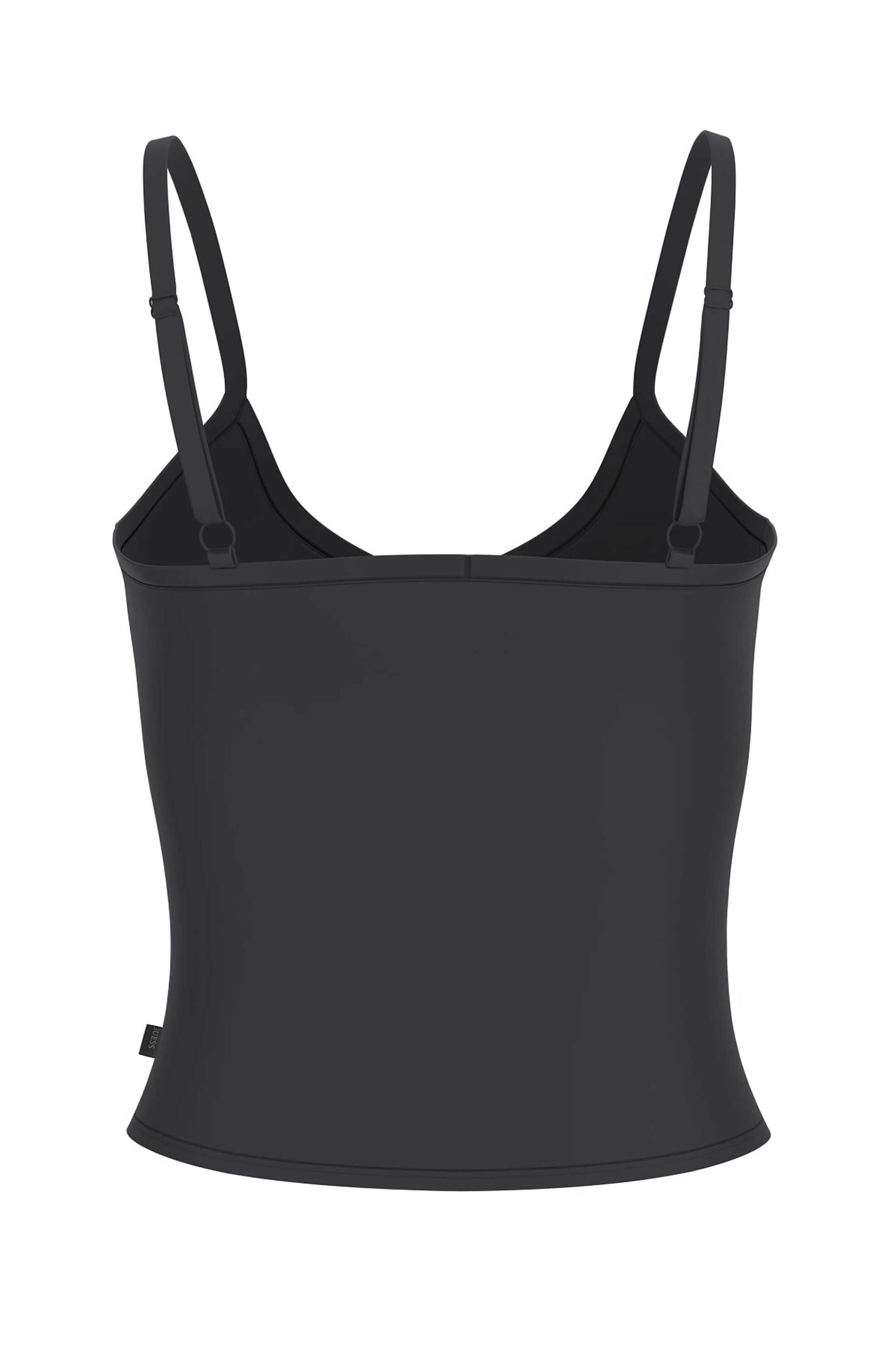GUESS Guess γυναικείο crop top με πλεκτό σχέδιο Slim Fit - W6GPB5KG372 Μαύρο - 2